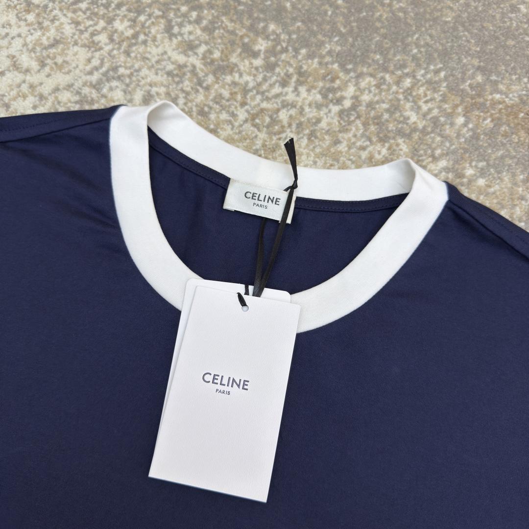 Celine Triomphe Regular T-shirt In Cotton Jersey - FashionPlug