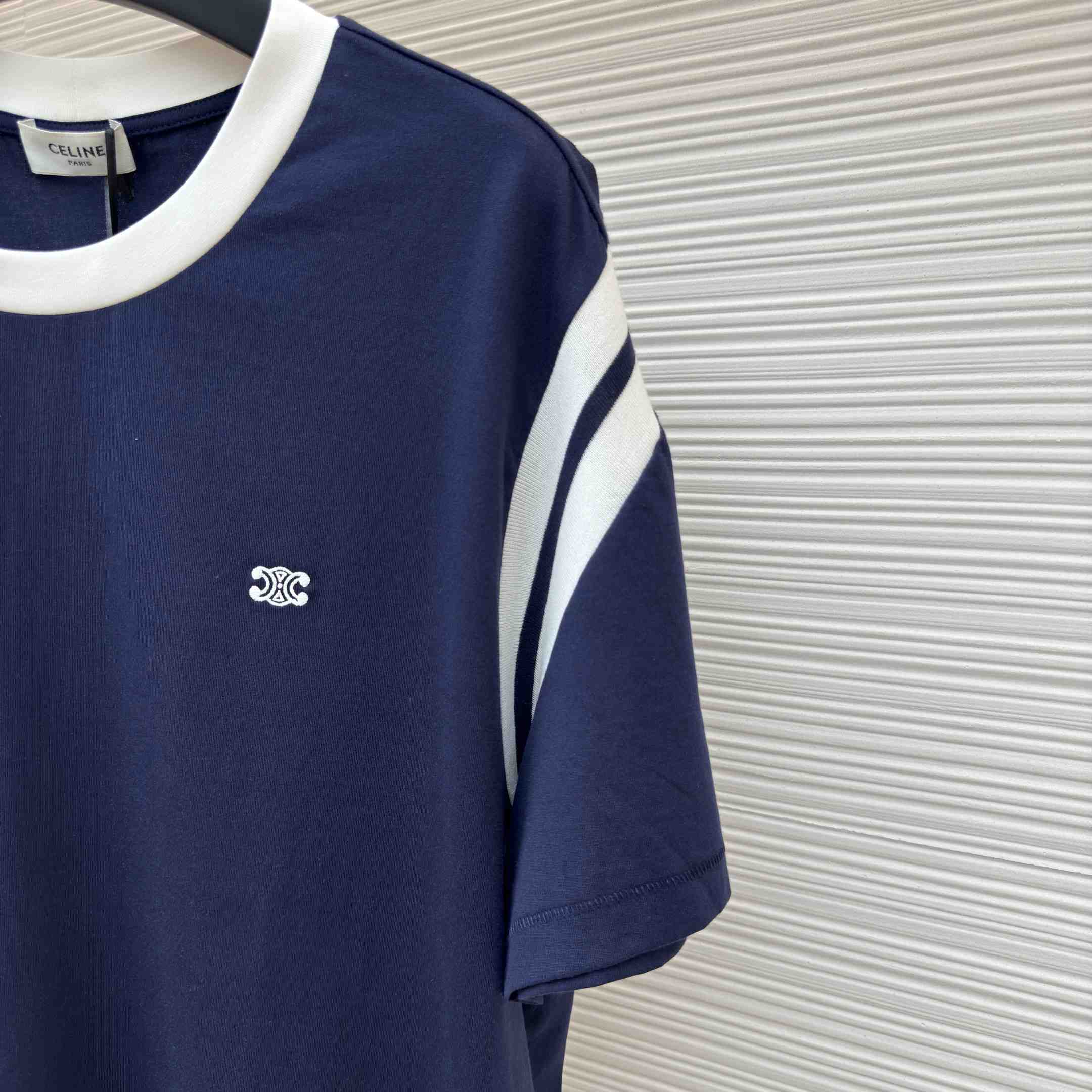 Celine Triomphe Regular T-shirt In Cotton Jersey - FashionPlug