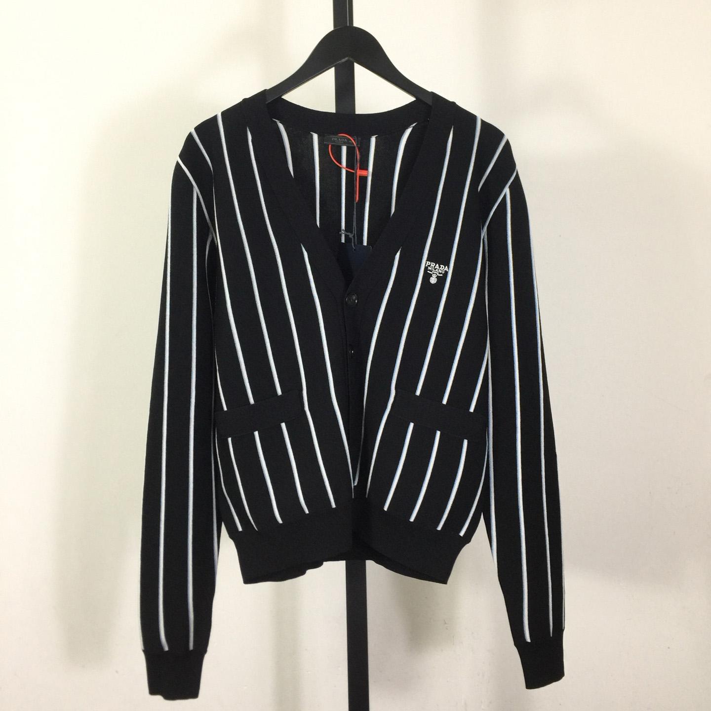 Prada Black Wool Cardigan - FashionPlug
