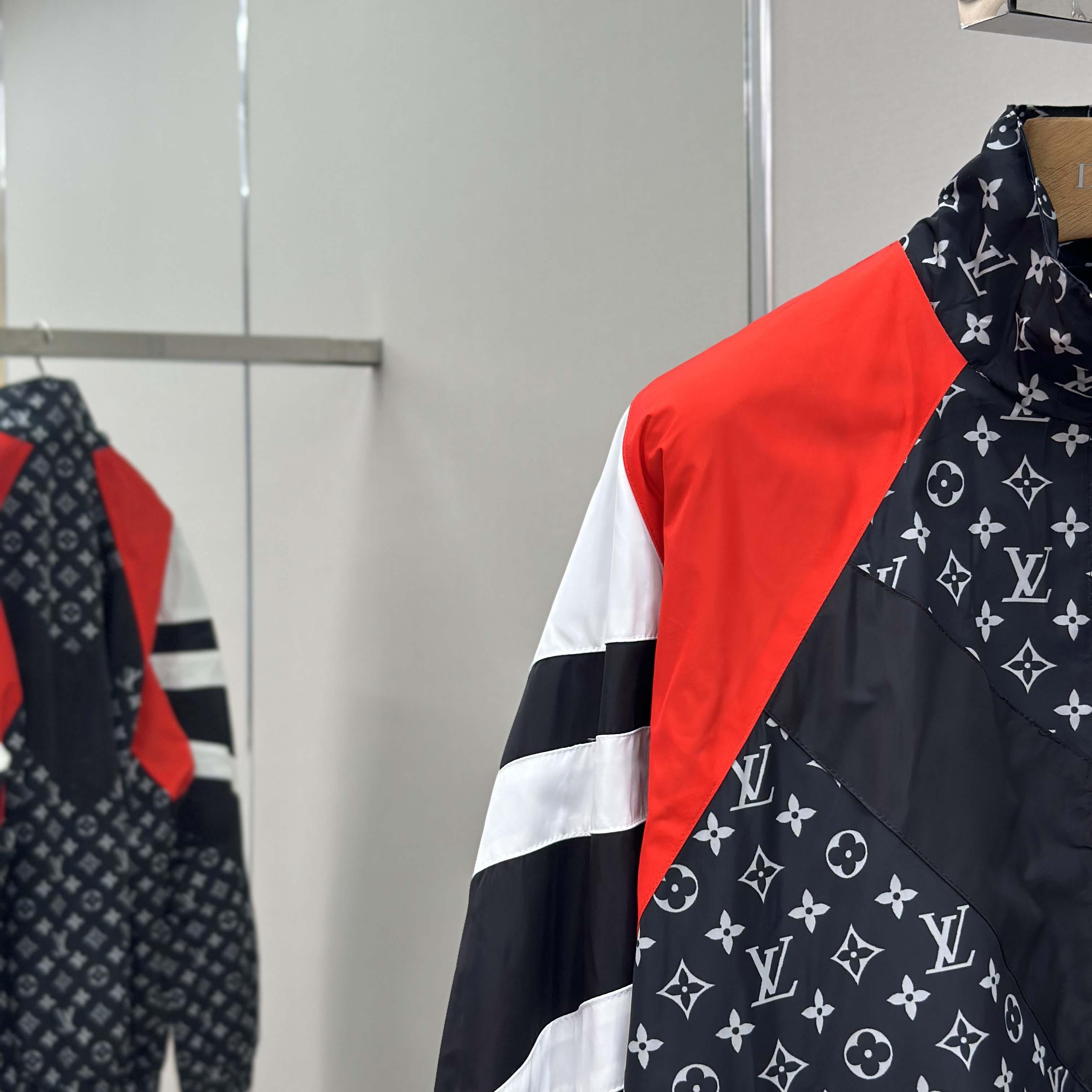 Louis Vuitton Monogram Printed Nylon Tracksuit Top   1AILQ5 - FashionPlug