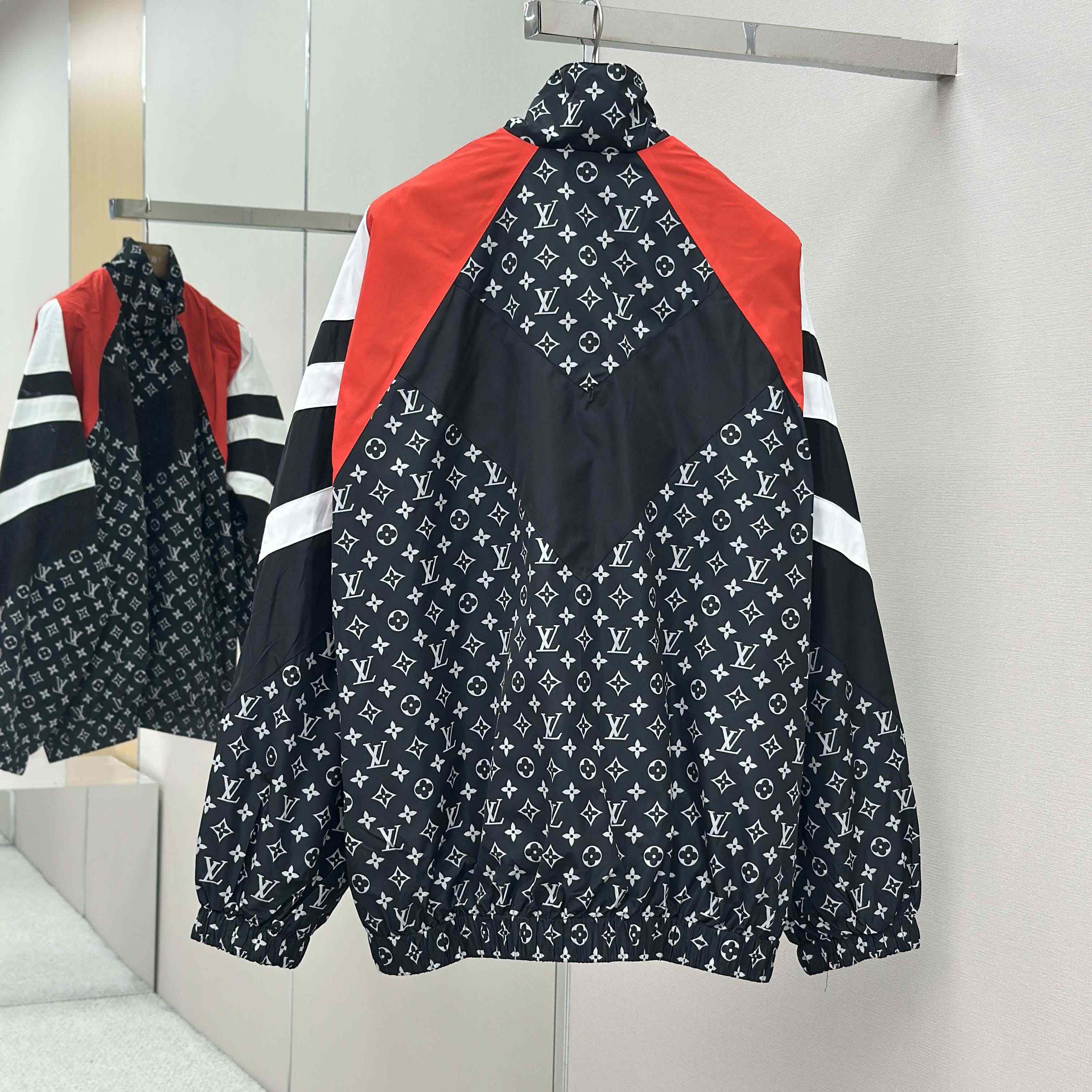 Louis Vuitton Monogram Printed Nylon Tracksuit Top   1AILQ5 - FashionPlug