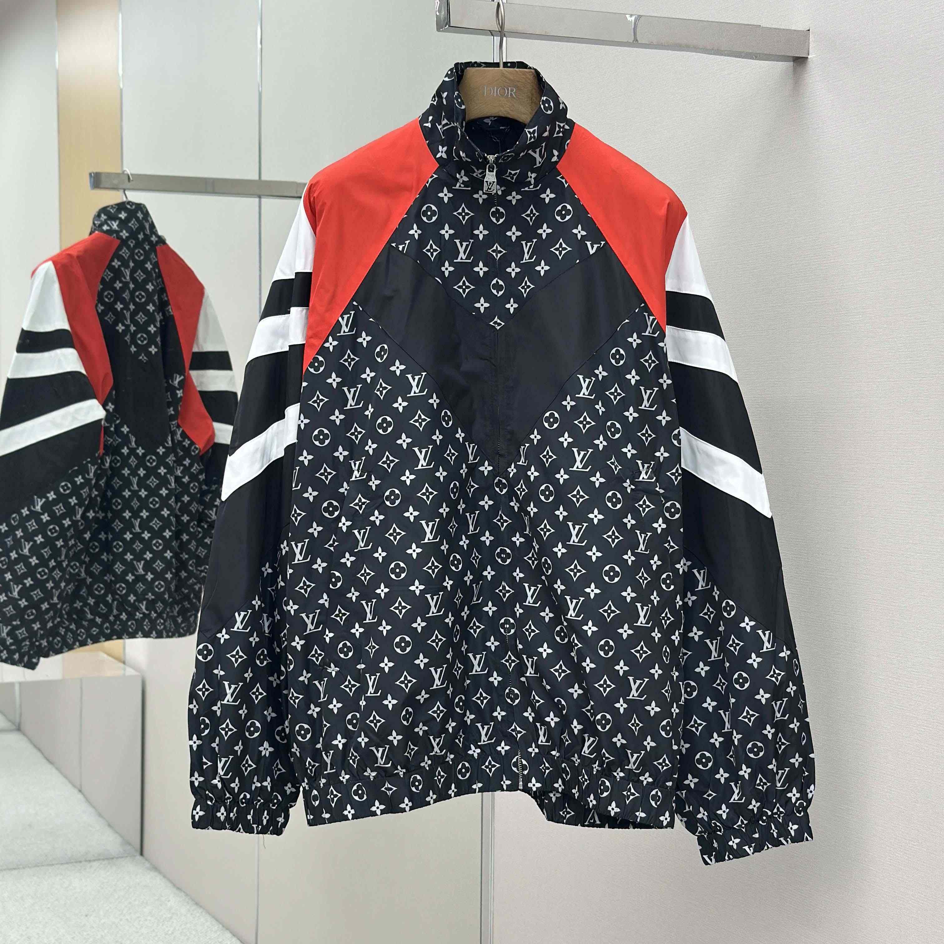 Louis Vuitton Monogram Printed Nylon Tracksuit Top   1AILQ5 - FashionPlug