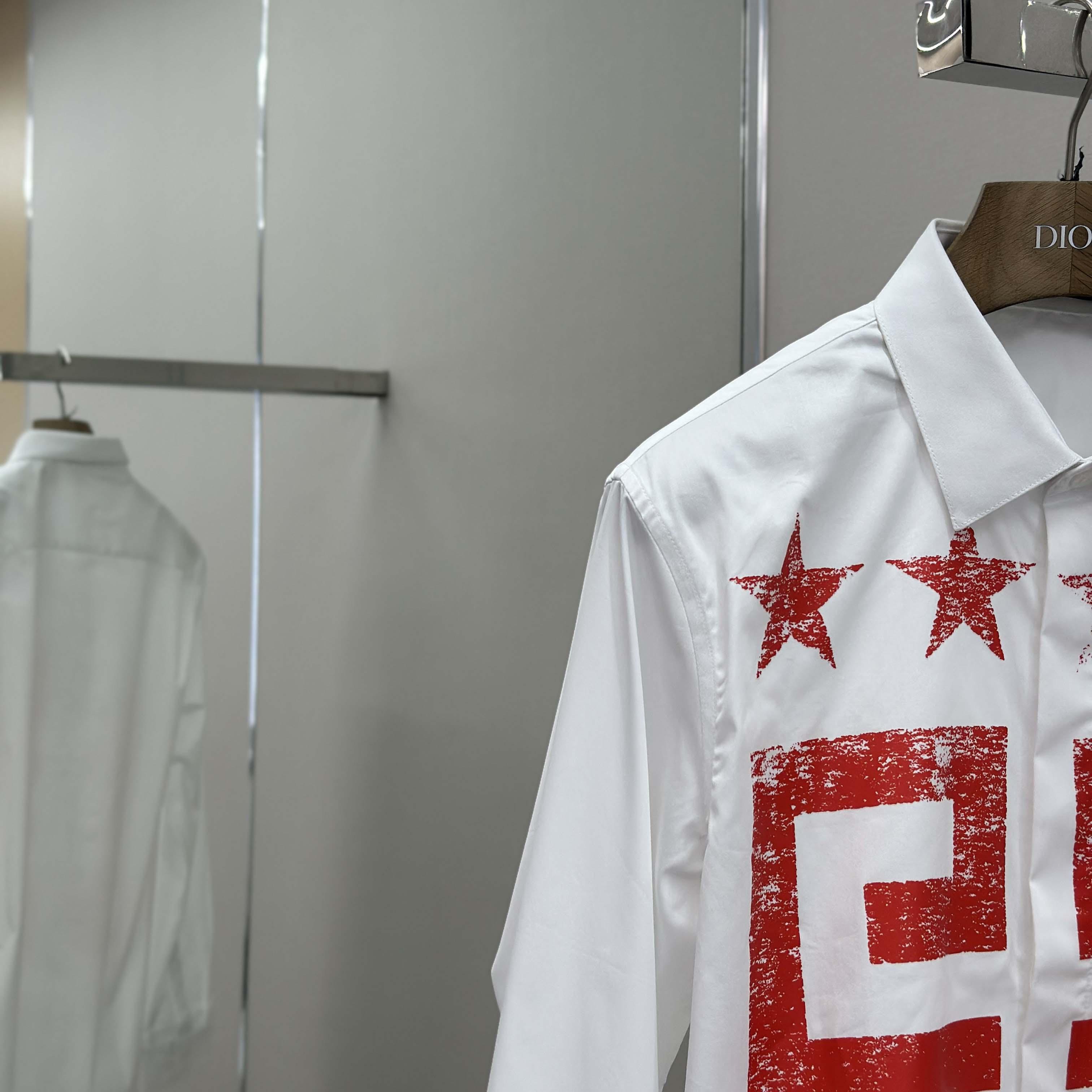 Givenchy Cotton Shirt with 4G Stars - FashionPlug