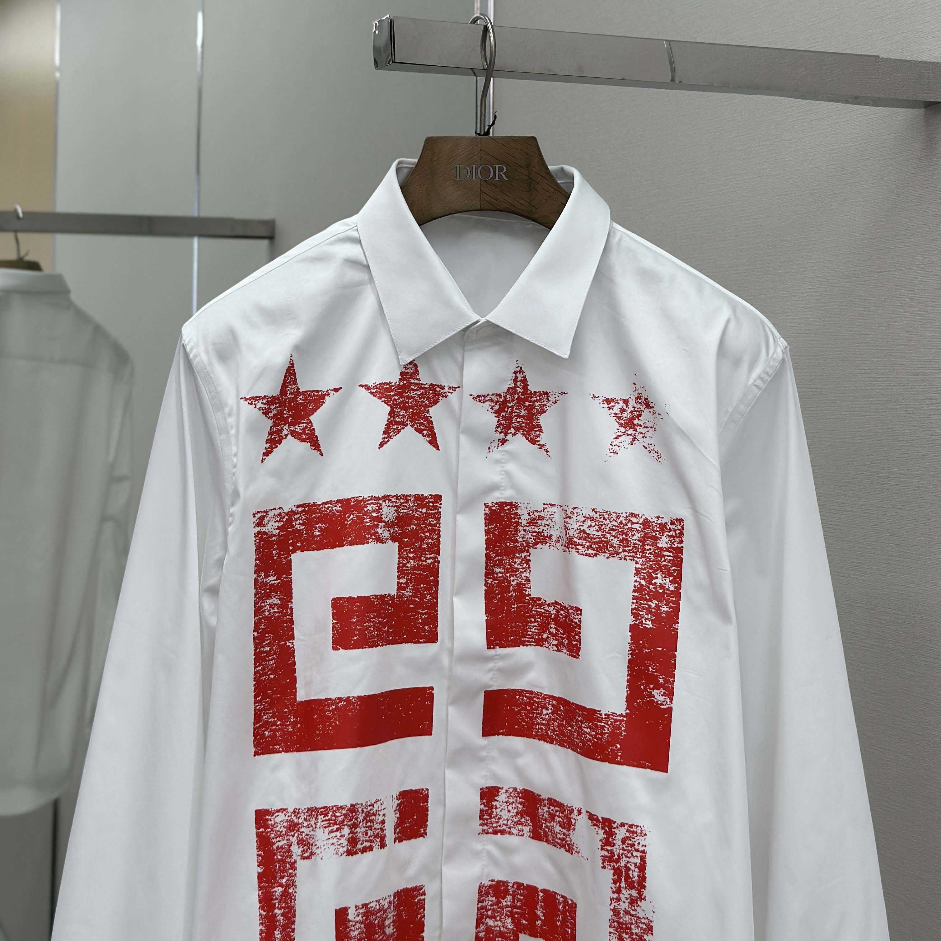 Givenchy Cotton Shirt with 4G Stars - FashionPlug
