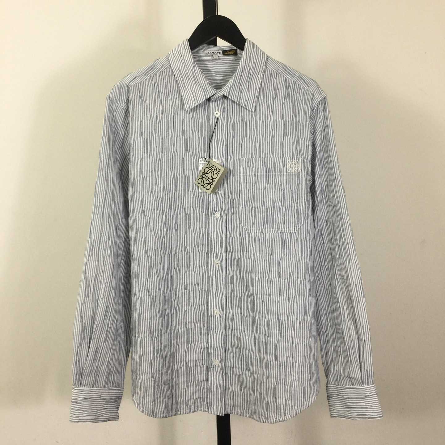 Loewe Striped Long-Sleeve Shirt 'Blue/White' - FashionPlug