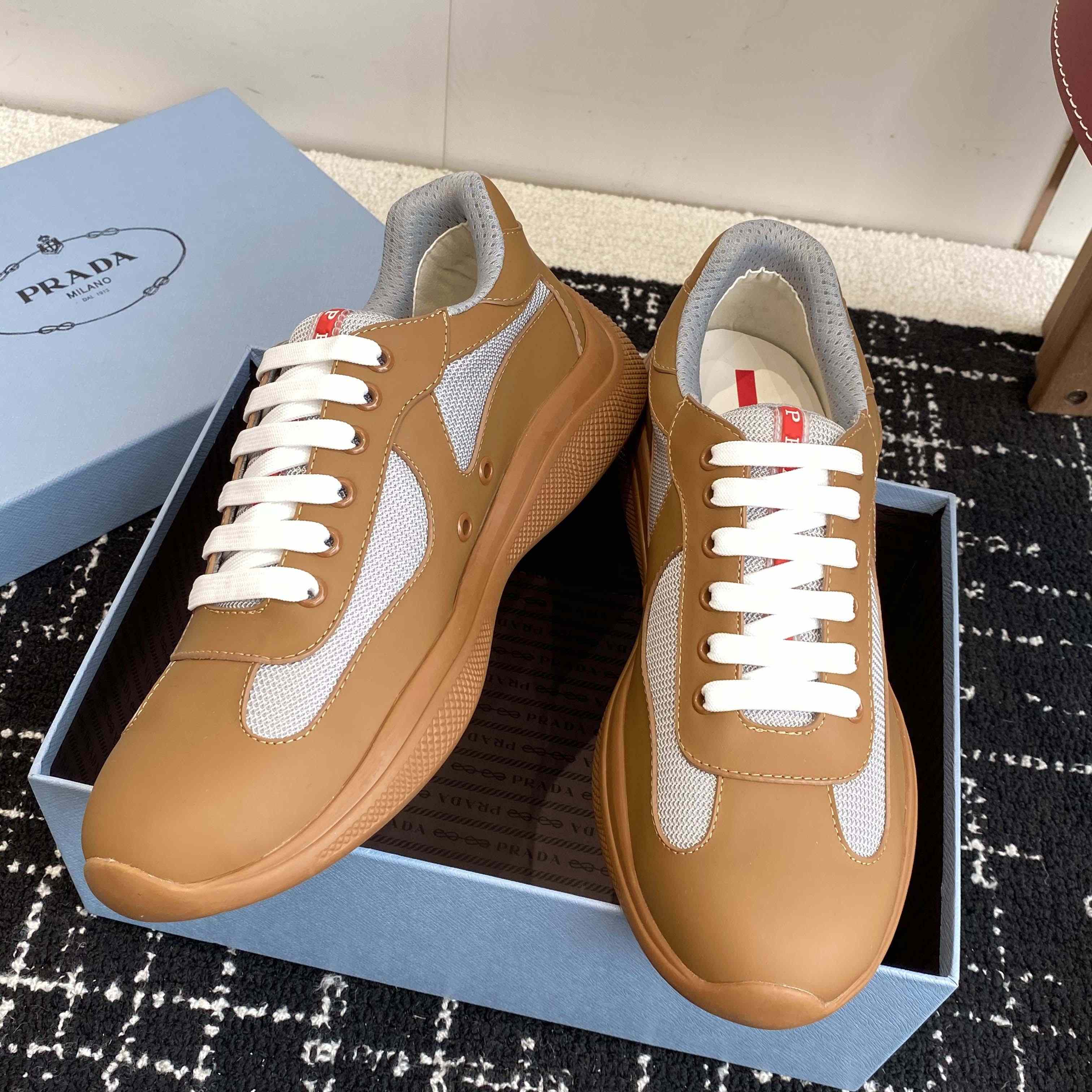 Prada America's Cup Soft Rubber And Bike Fabric Sneakers - FashionPlug