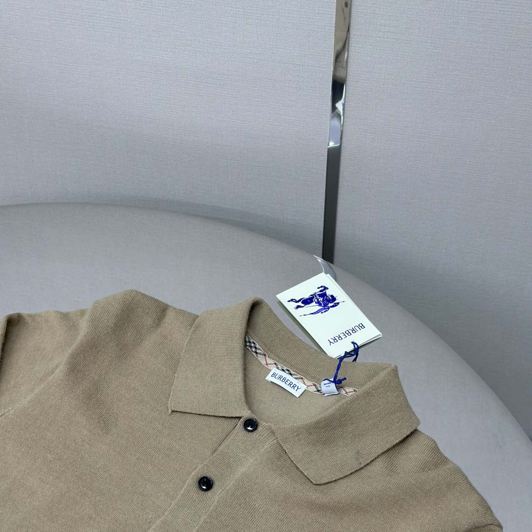 Burberry Long-sleeve Cashmere Blend Polo Shirt - FashionPlug