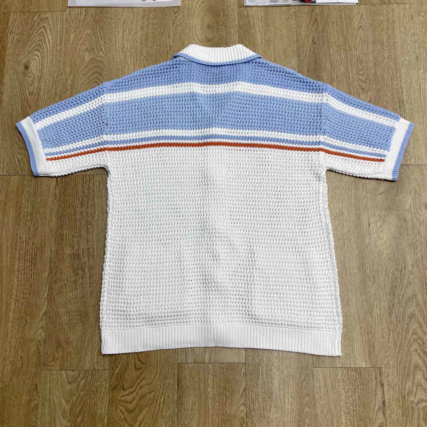 Casablanca Cotton Tennis Short Sleeve Crochet Shirt    D0103 - FashionPlug