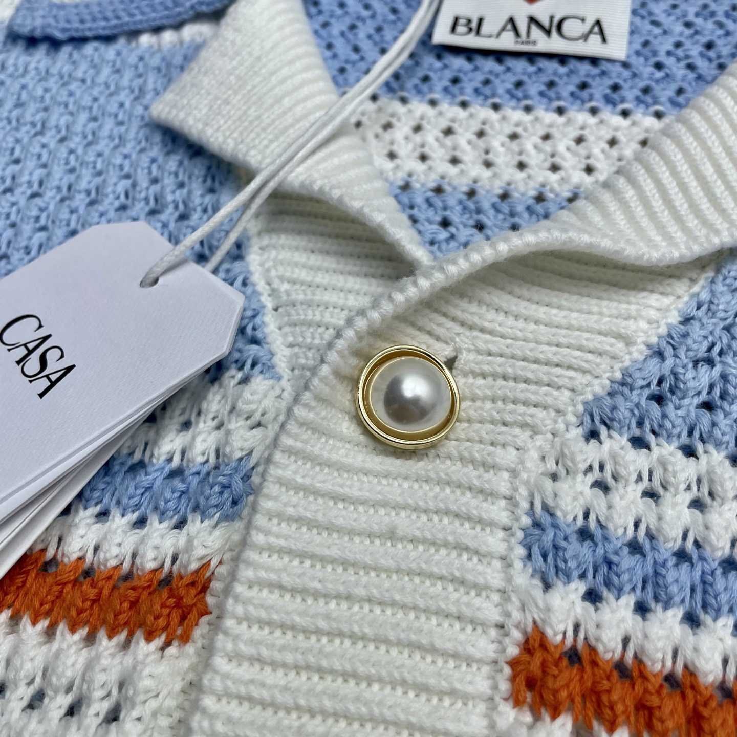 Casablanca Cotton Tennis Short Sleeve Crochet Shirt    D0103 - FashionPlug