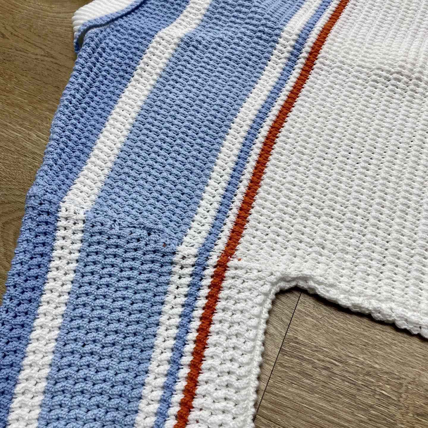 Casablanca Cotton Tennis Short Sleeve Crochet Shirt    D0103 - FashionPlug
