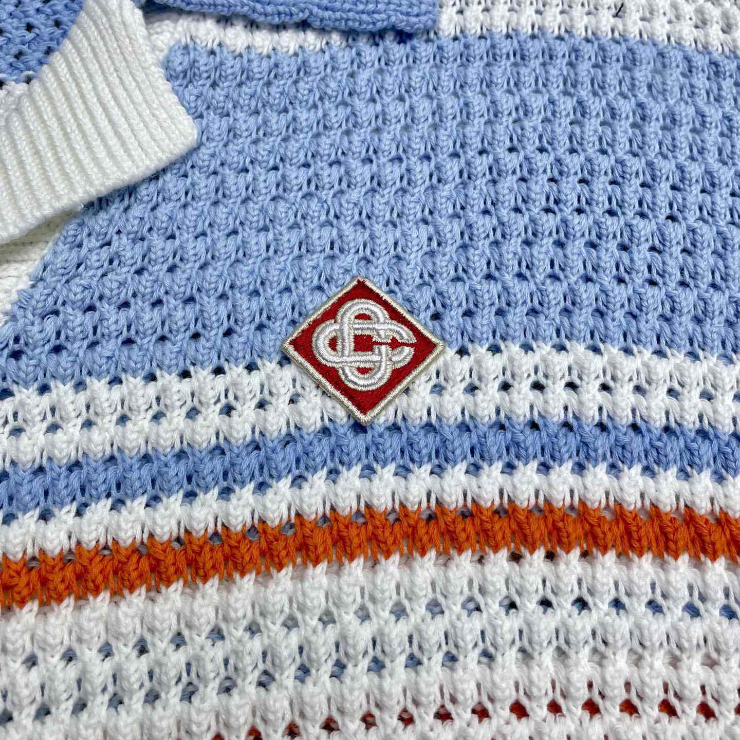 Casablanca Cotton Tennis Short Sleeve Crochet Shirt    D0103 - FashionPlug