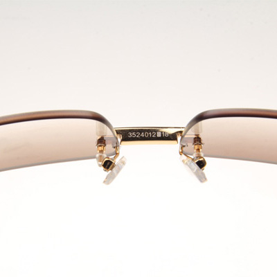 Cartier CT_3524012 Diamond White Buffalo Sunglasses In Gold Brown - FashionPlug