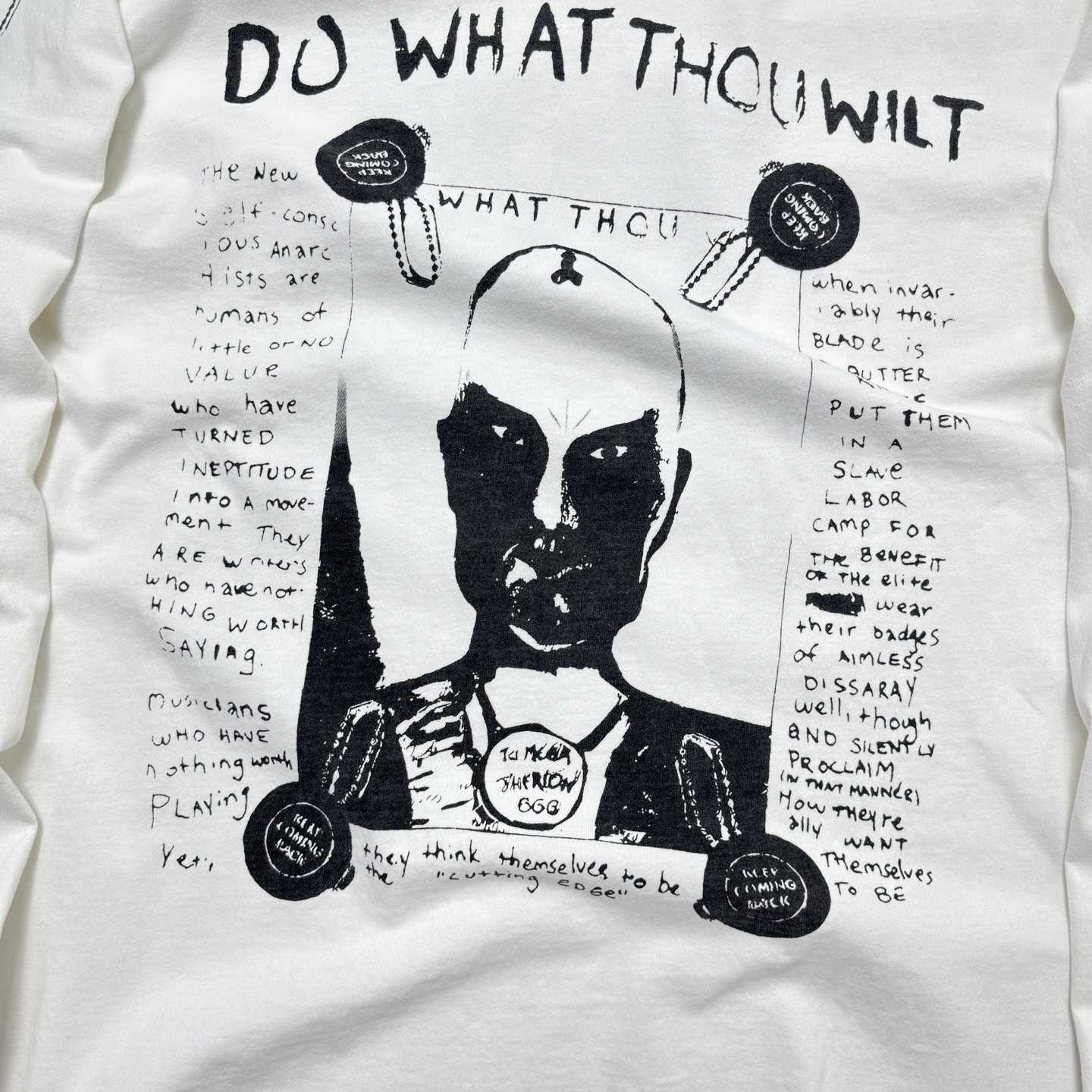Enfants Riches Déprimés Do What Thou Wilt Long-Sleeve T-Shirt 'Faded White' - FashionPlug