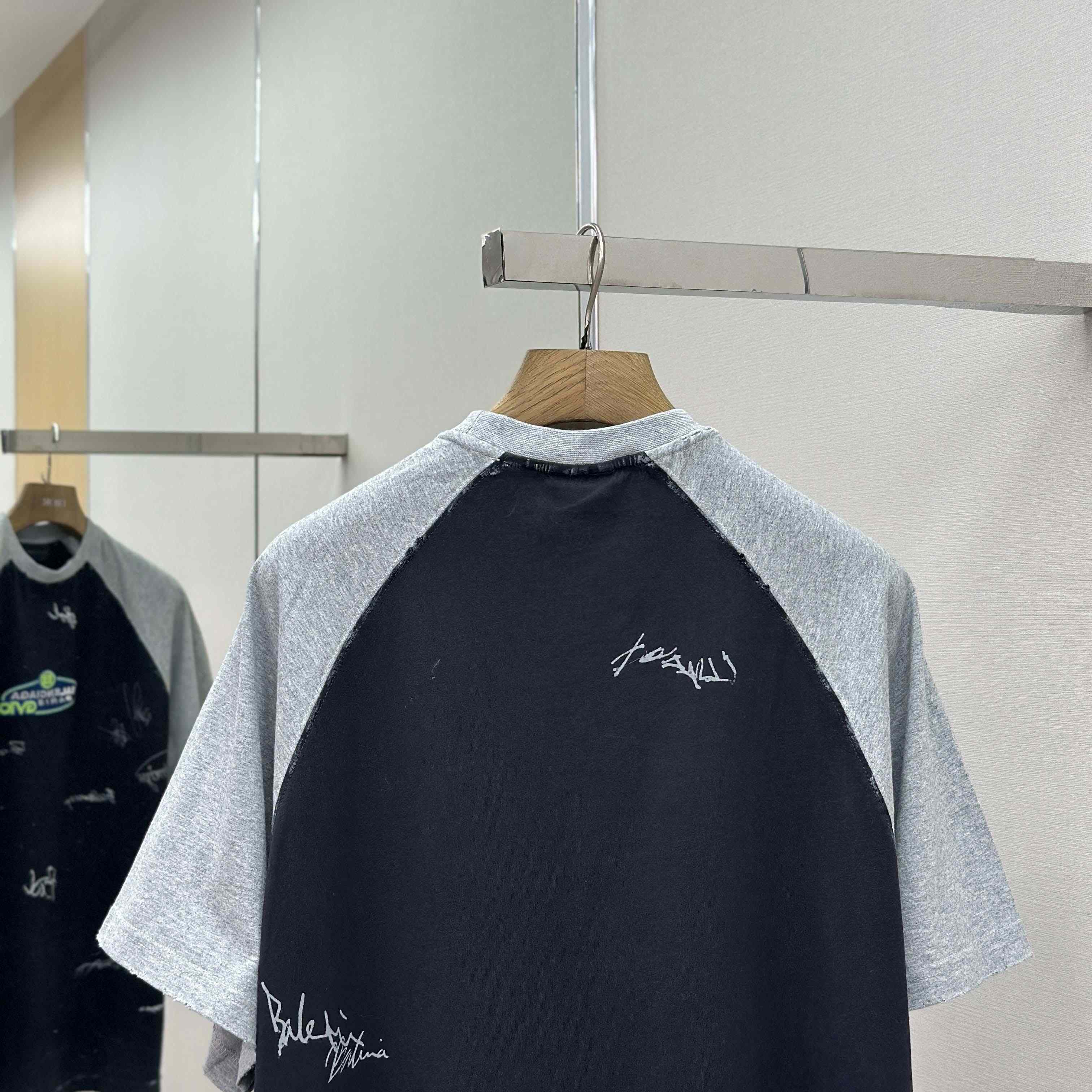 Balenciaga Taped Balenciaga Back T-Shirt Medium Fit in heather grey dry jersey - FashionPlug