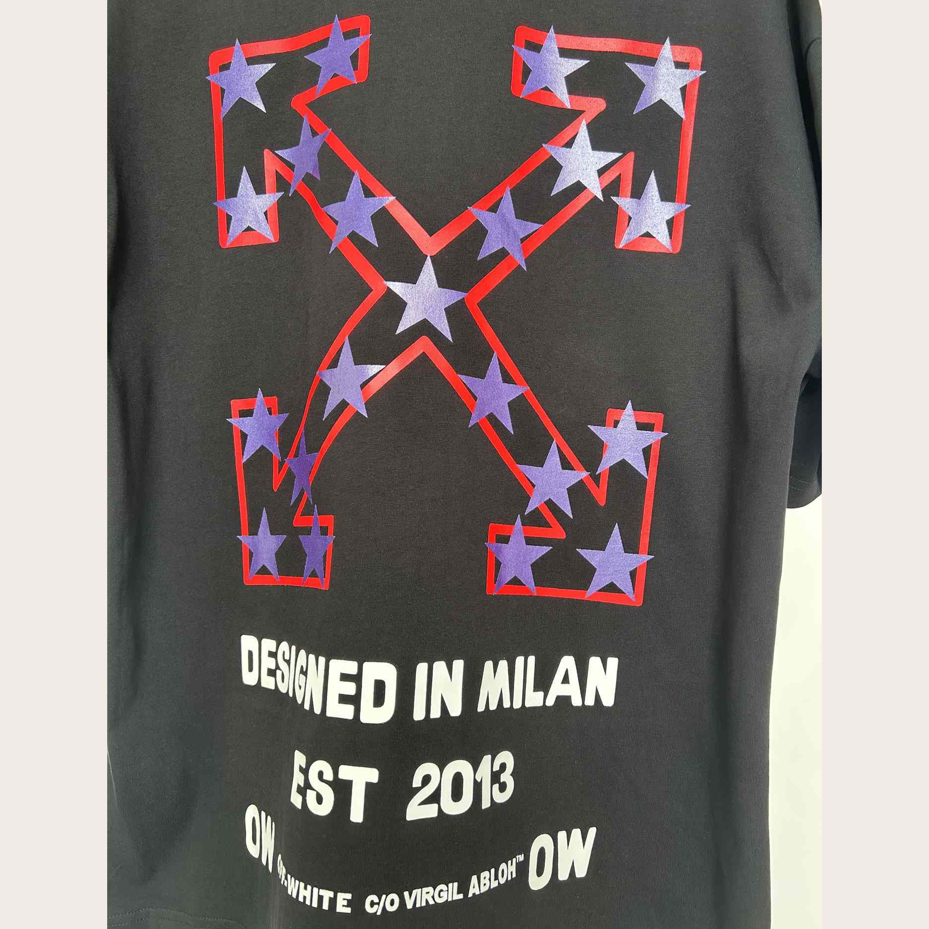 Off-White Black Starry Arrow T-Shirt - FashionPlug