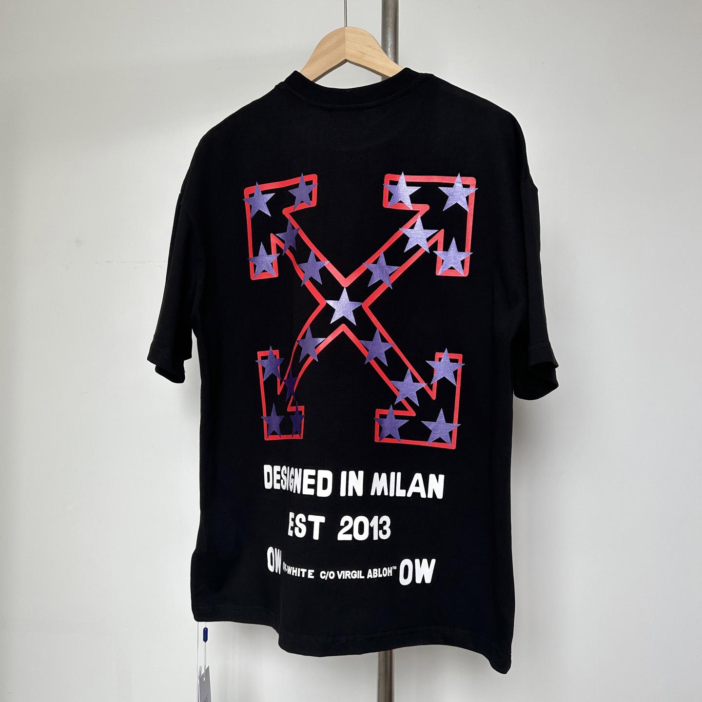 Off-White Black Starry Arrow T-Shirt - FashionPlug