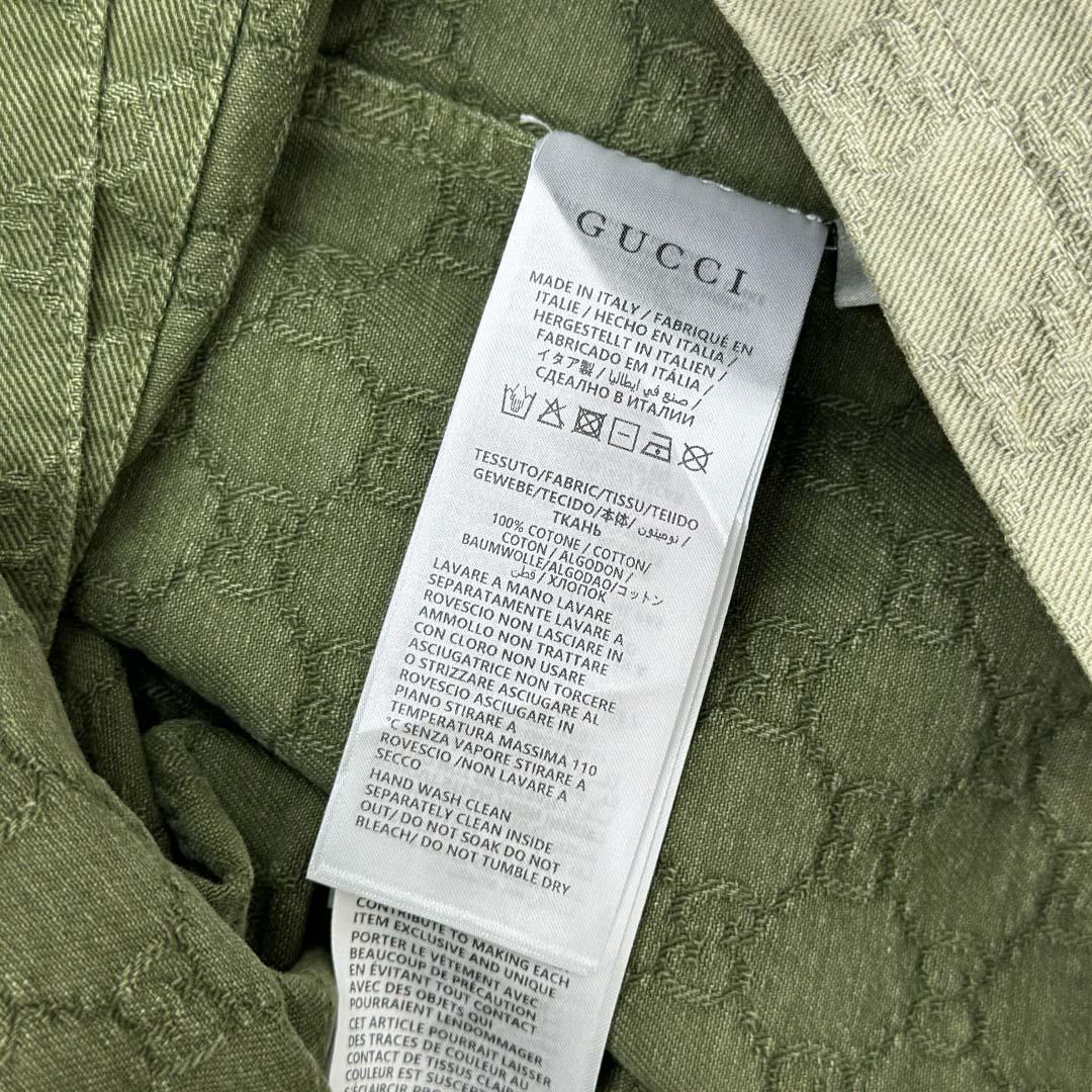 Gucci Bleached GG Cotton Denim Jacquard Shirt - FashionPlug
