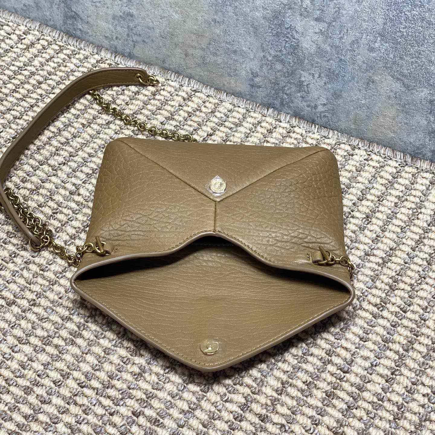 Saint Laurent Cassandre Chain Pouch In Lambskin - FashionPlug