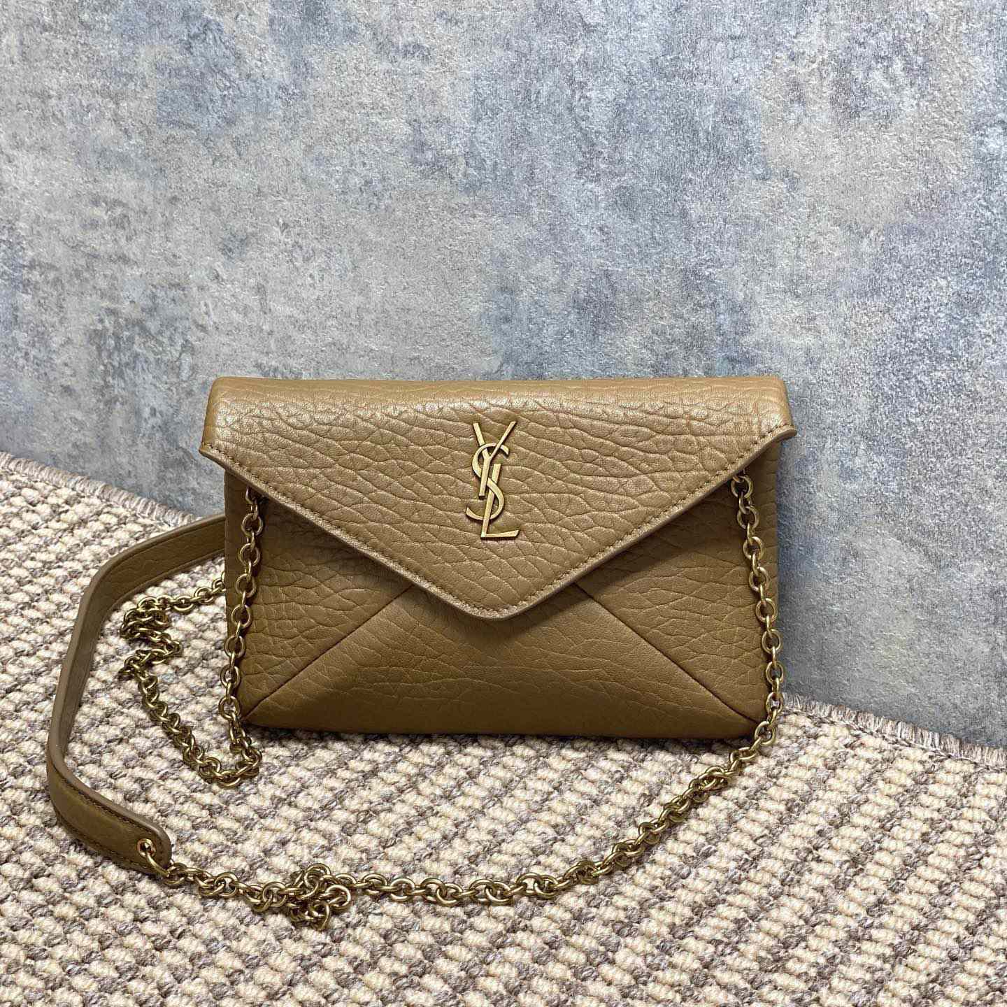 Saint Laurent Cassandre Chain Pouch In Lambskin - FashionPlug