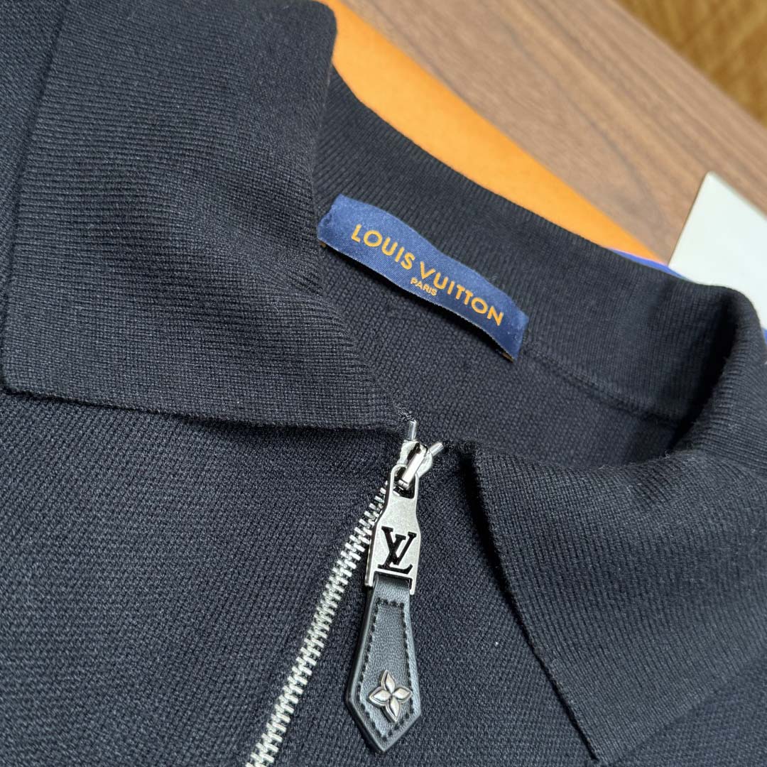 Louis Vuitton Knit Blouson With Leather Details   1AH346 - FashionPlug