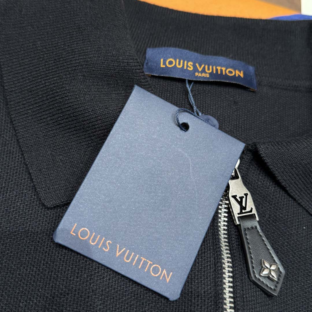 Louis Vuitton Knit Blouson With Leather Details   1AH346 - FashionPlug