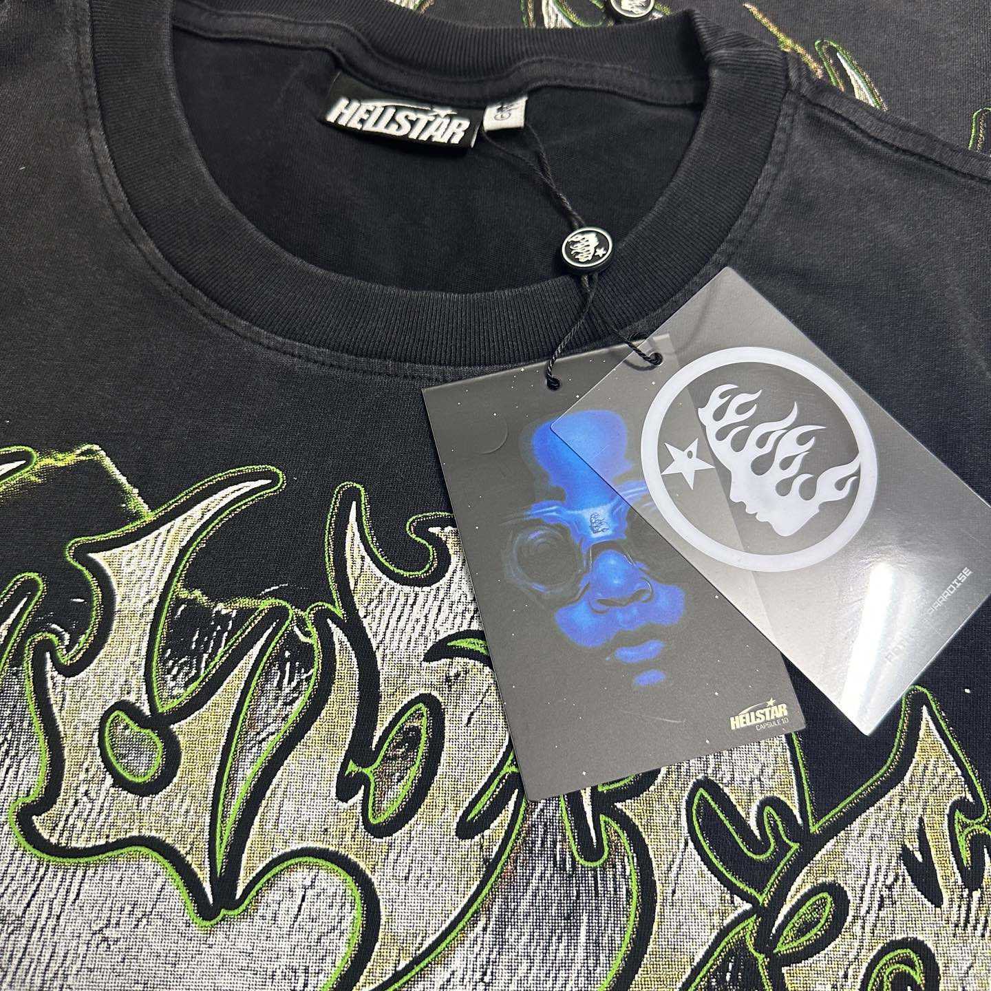 Hellstar Star Green Angry Person Tee - FashionPlug