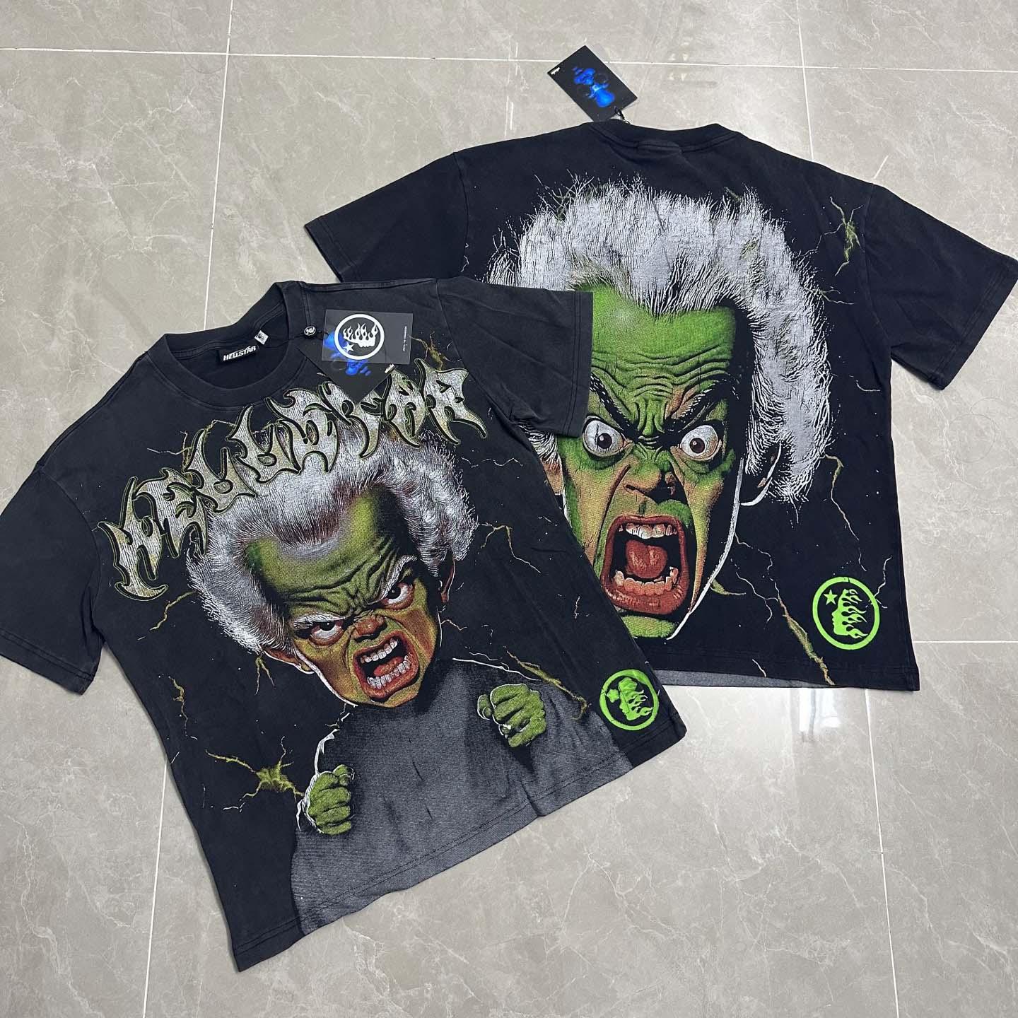 Hellstar Star Green Angry Person Tee - FashionPlug