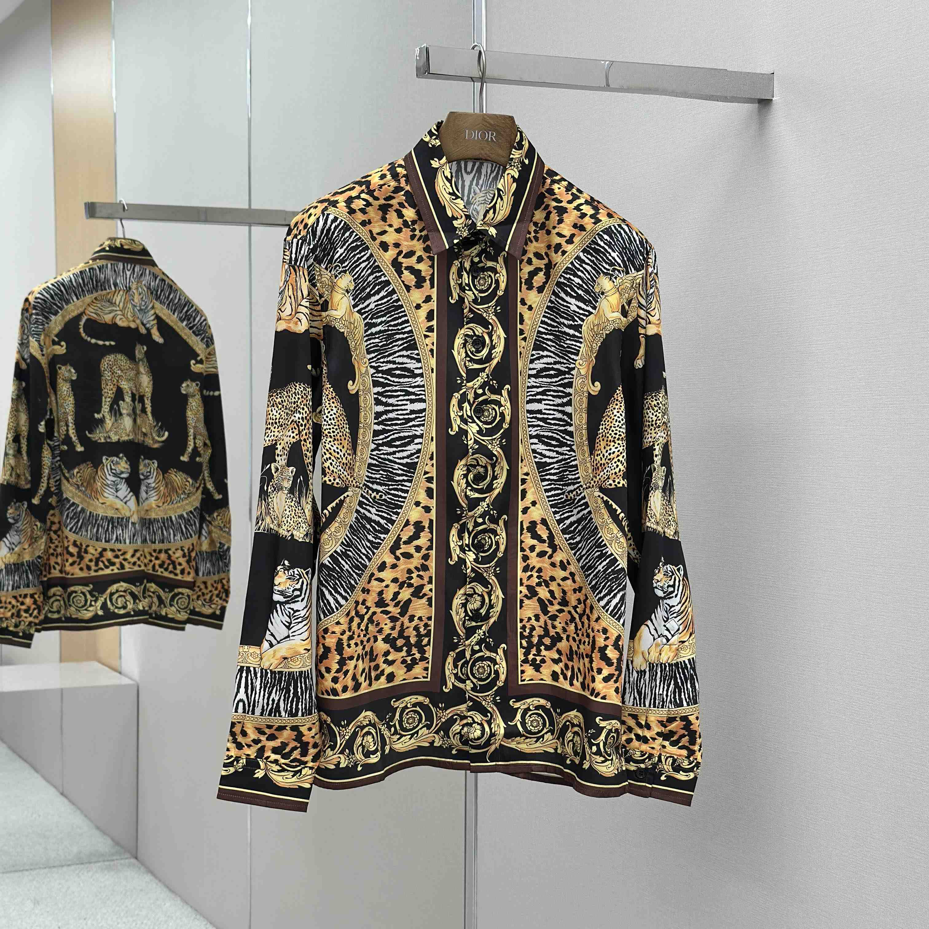 Versace Wild Cats Silk Shirt - FashionPlug