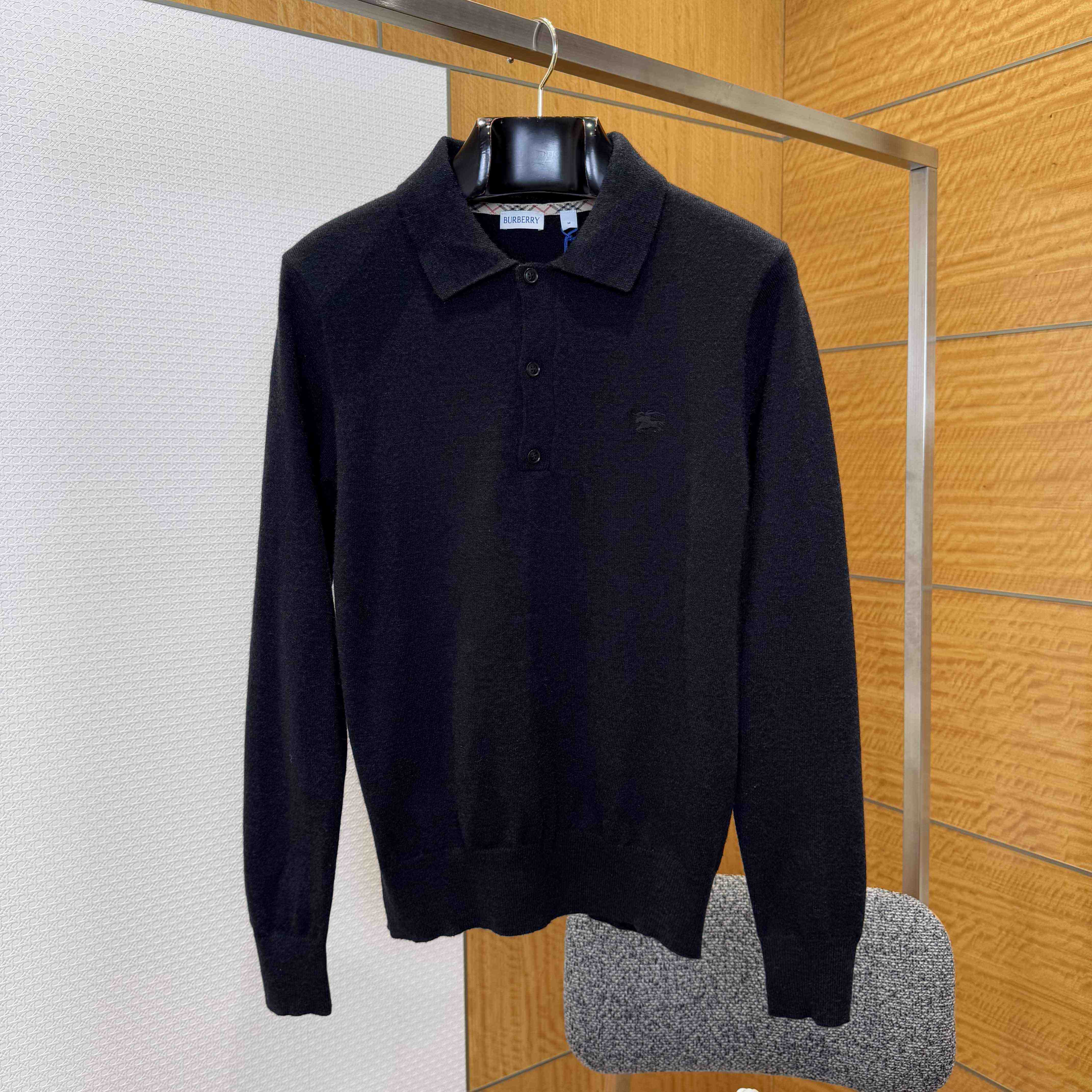 Burberry Long-sleeve Cashmere Blend Polo Shirt - FashionPlug