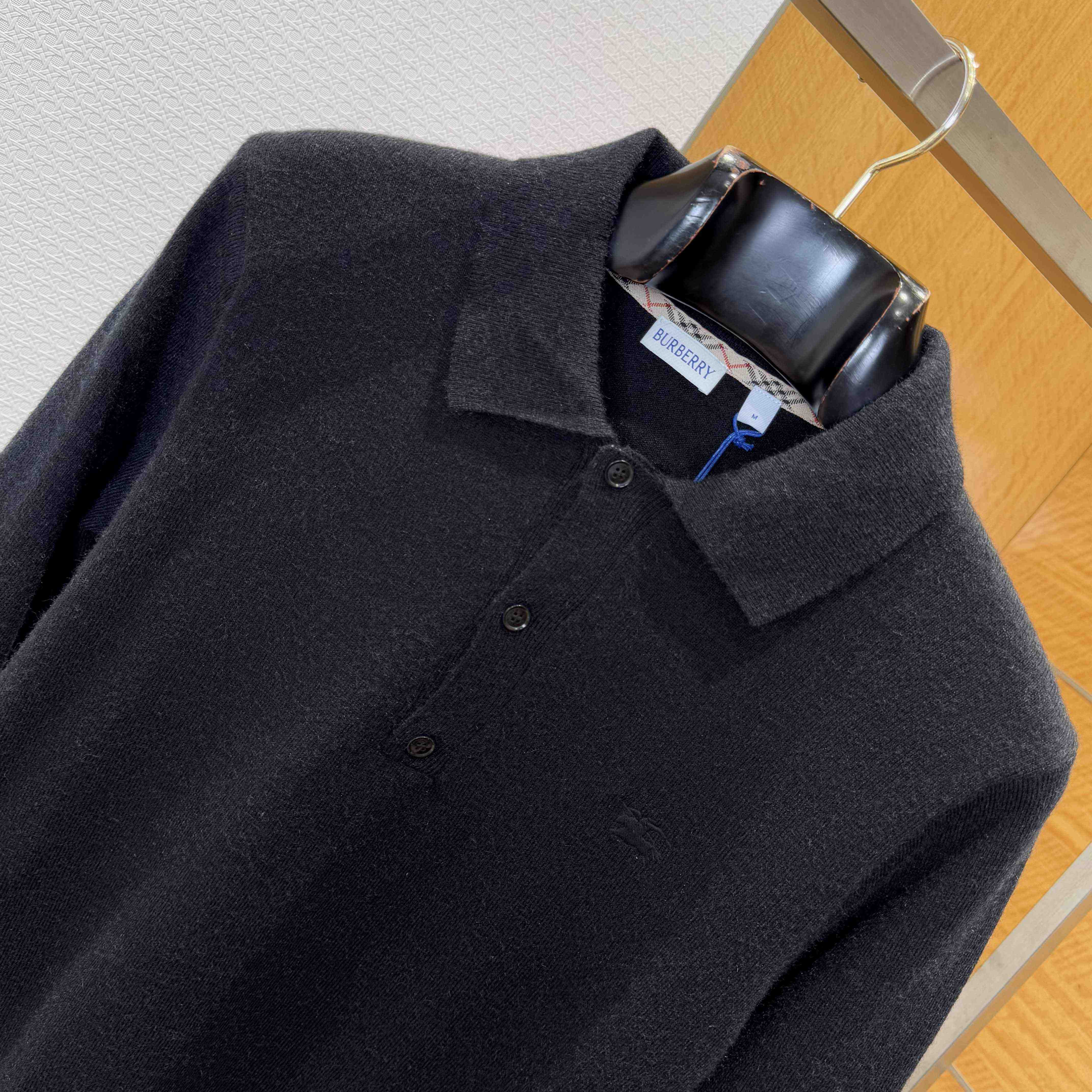 Burberry Long-sleeve Cashmere Blend Polo Shirt - FashionPlug