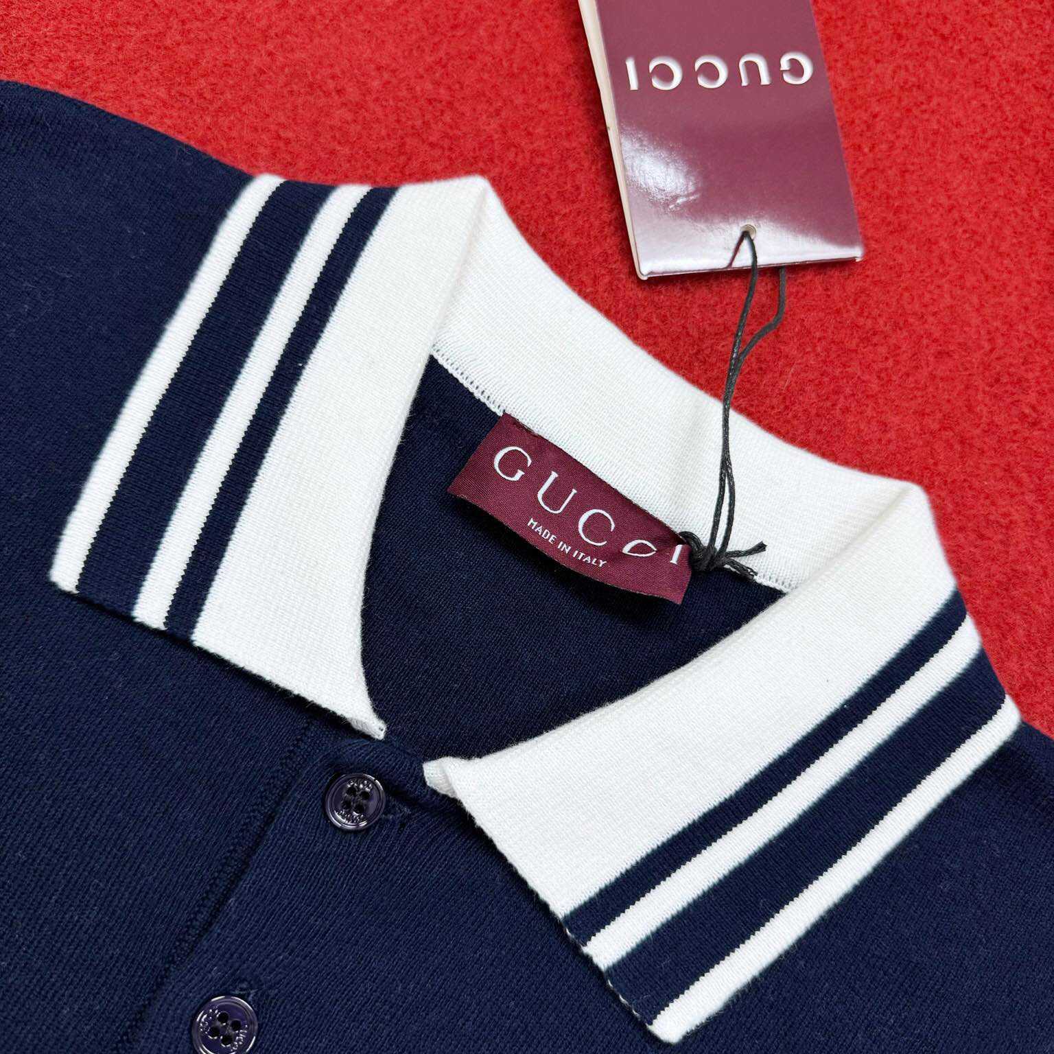 Gucci Cotton Polo Shirt With Embroidery  - FashionPlug
