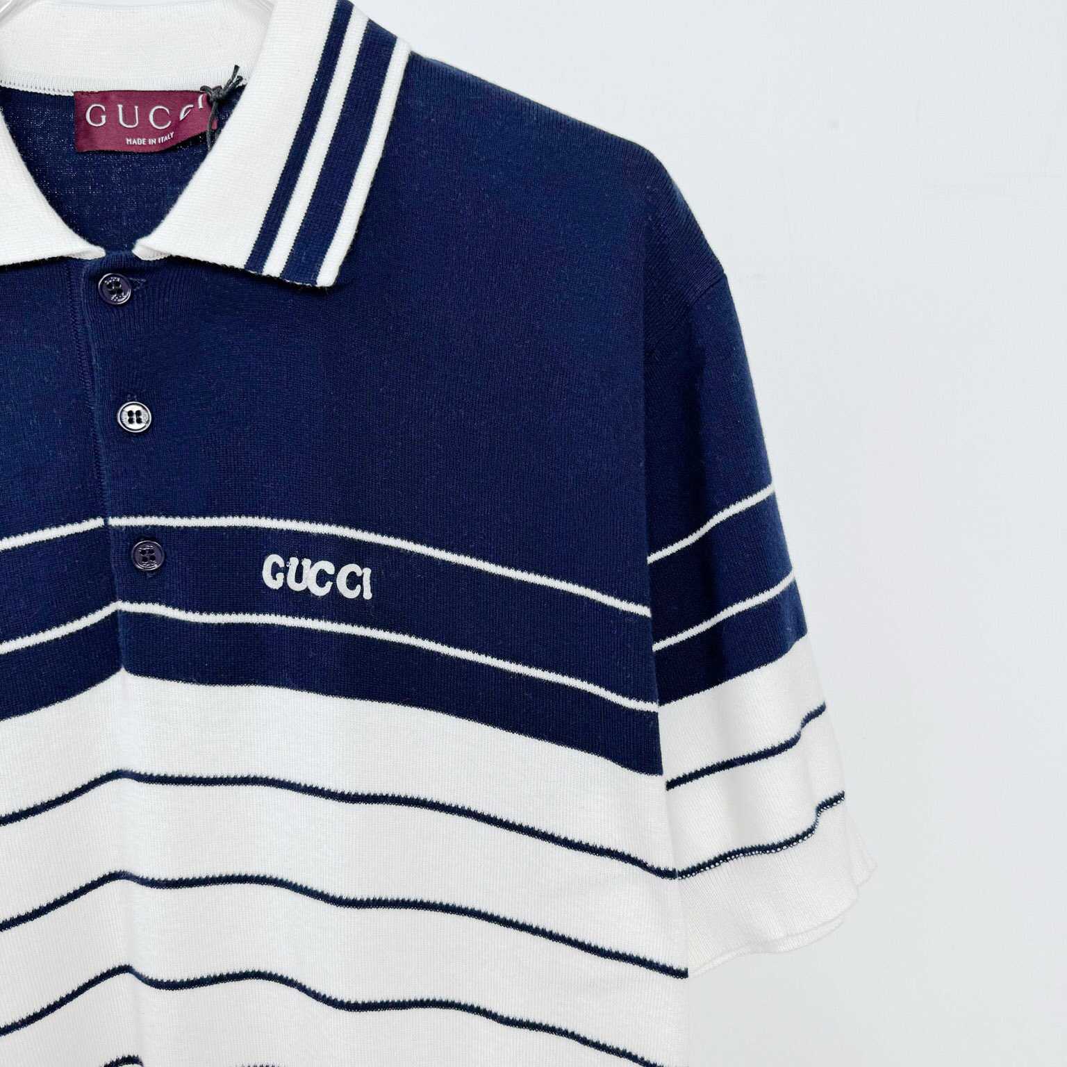 Gucci Cotton Polo Shirt With Embroidery  - FashionPlug