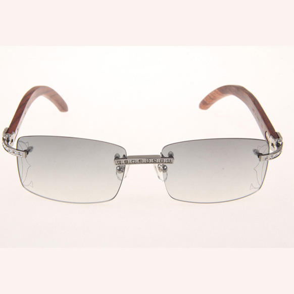 Cartier CT_3524012 Diamond Wood Eyeglasses In Silver Grey - FashionPlug