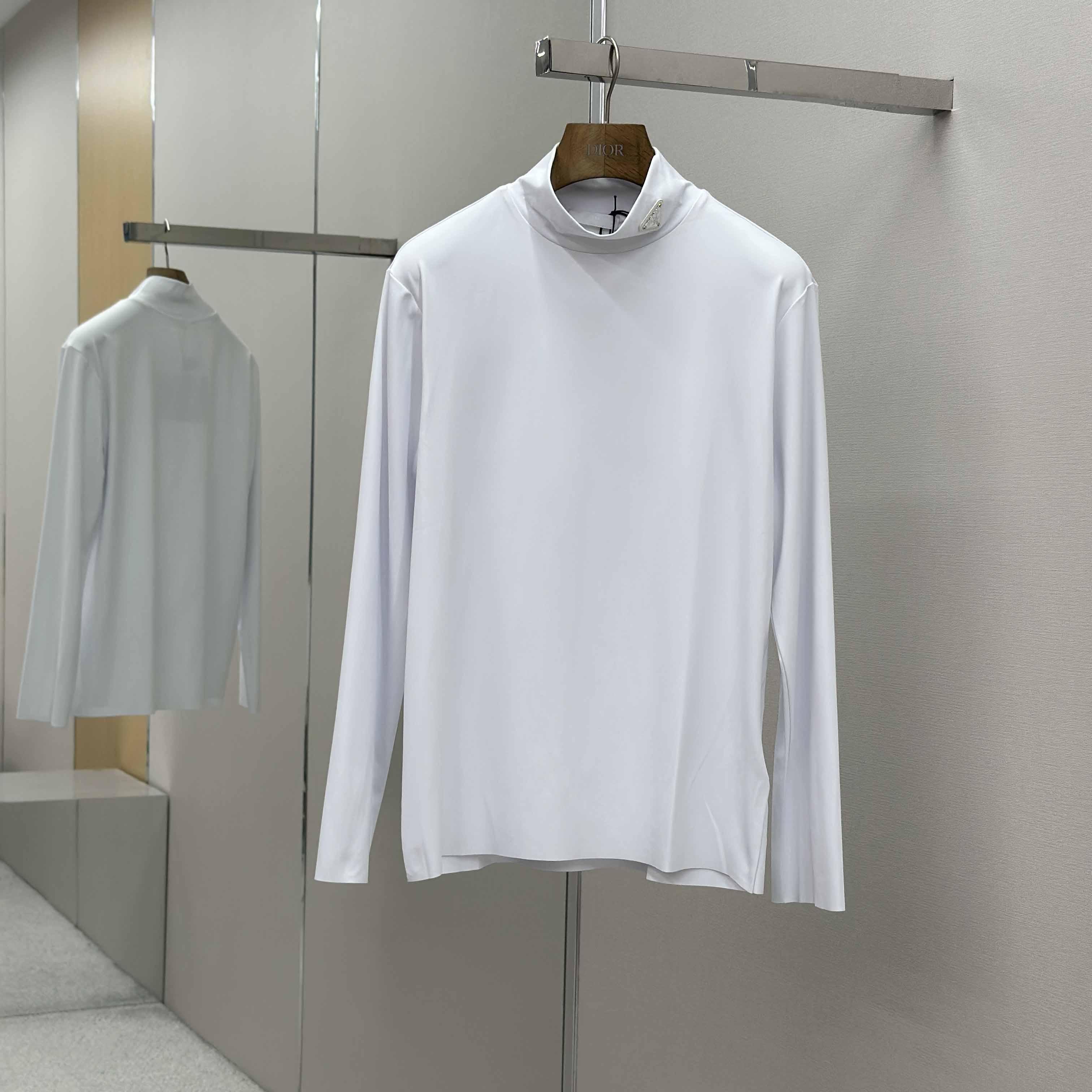 Prada Technical Jersey Mock Turtleneck - FashionPlug