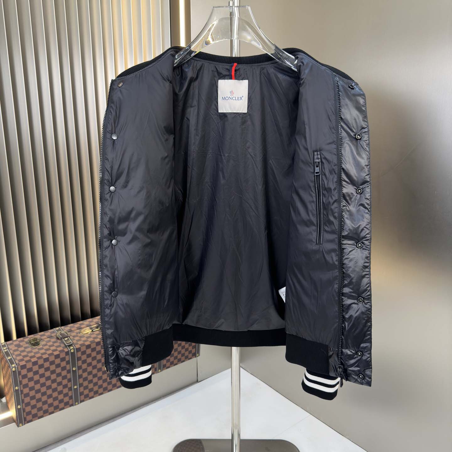 Moncler Paneled Down Jacket - FashionPlug