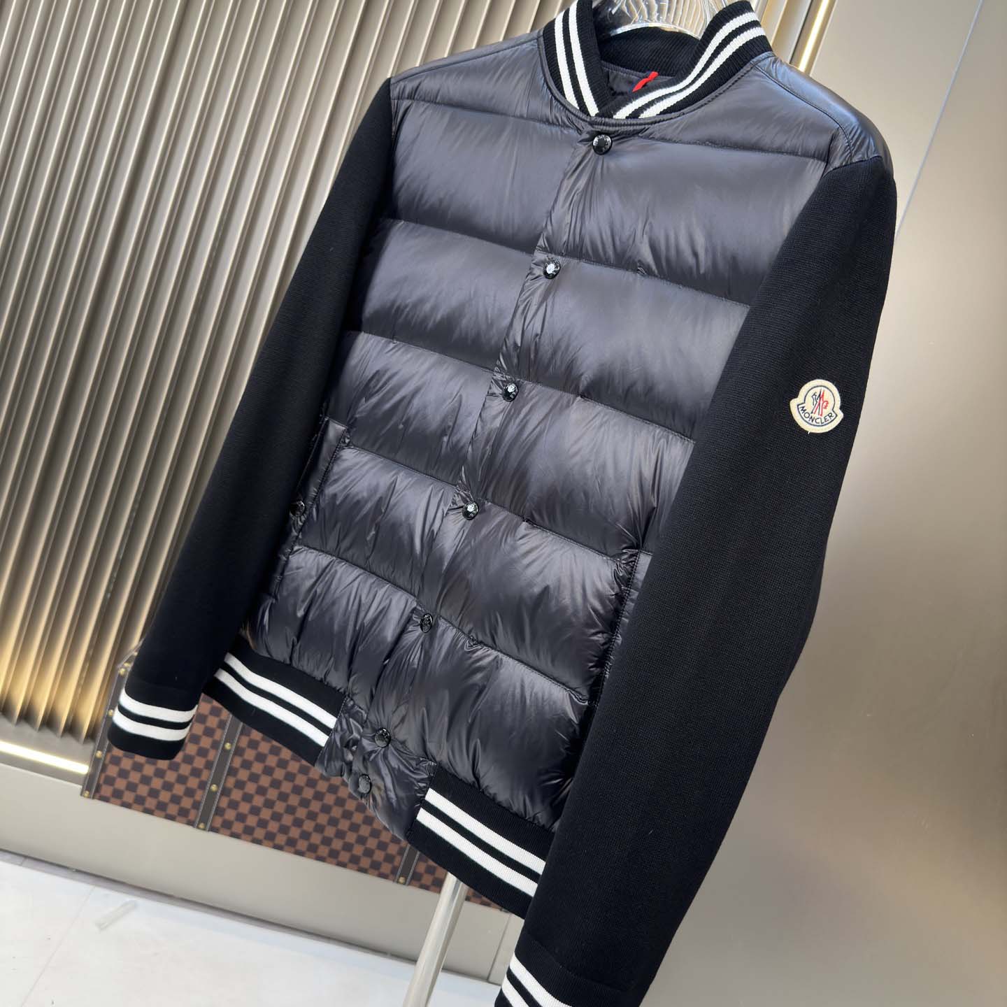 Moncler Paneled Down Jacket - FashionPlug
