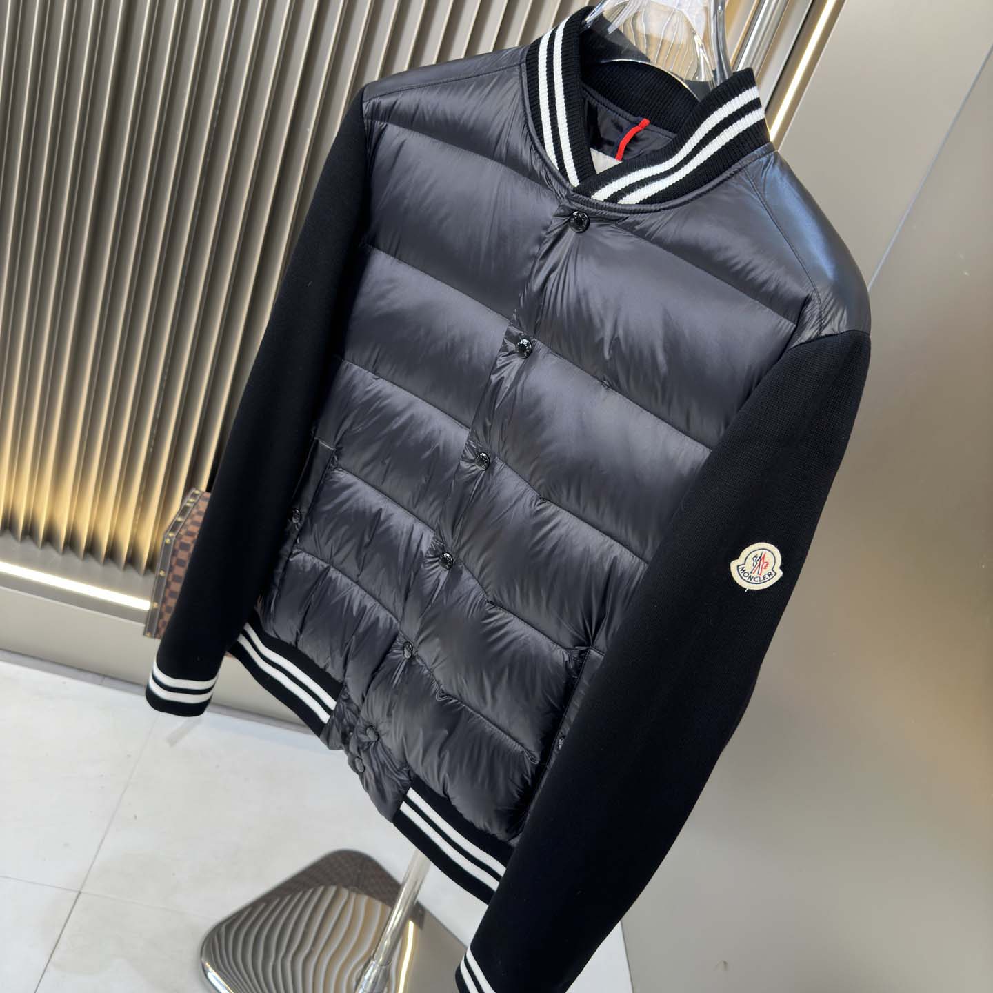 Moncler Paneled Down Jacket - FashionPlug