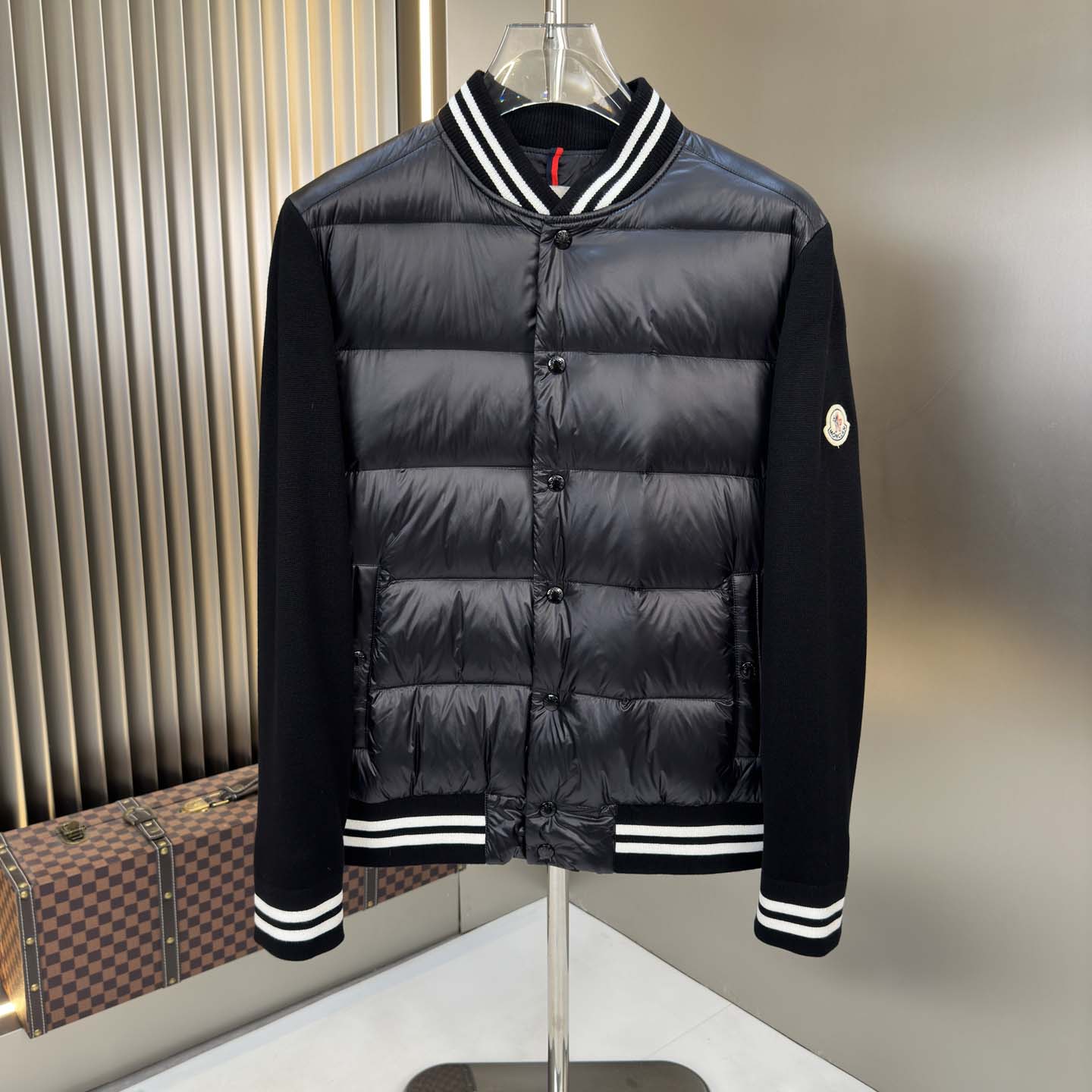 Moncler Paneled Down Jacket - FashionPlug