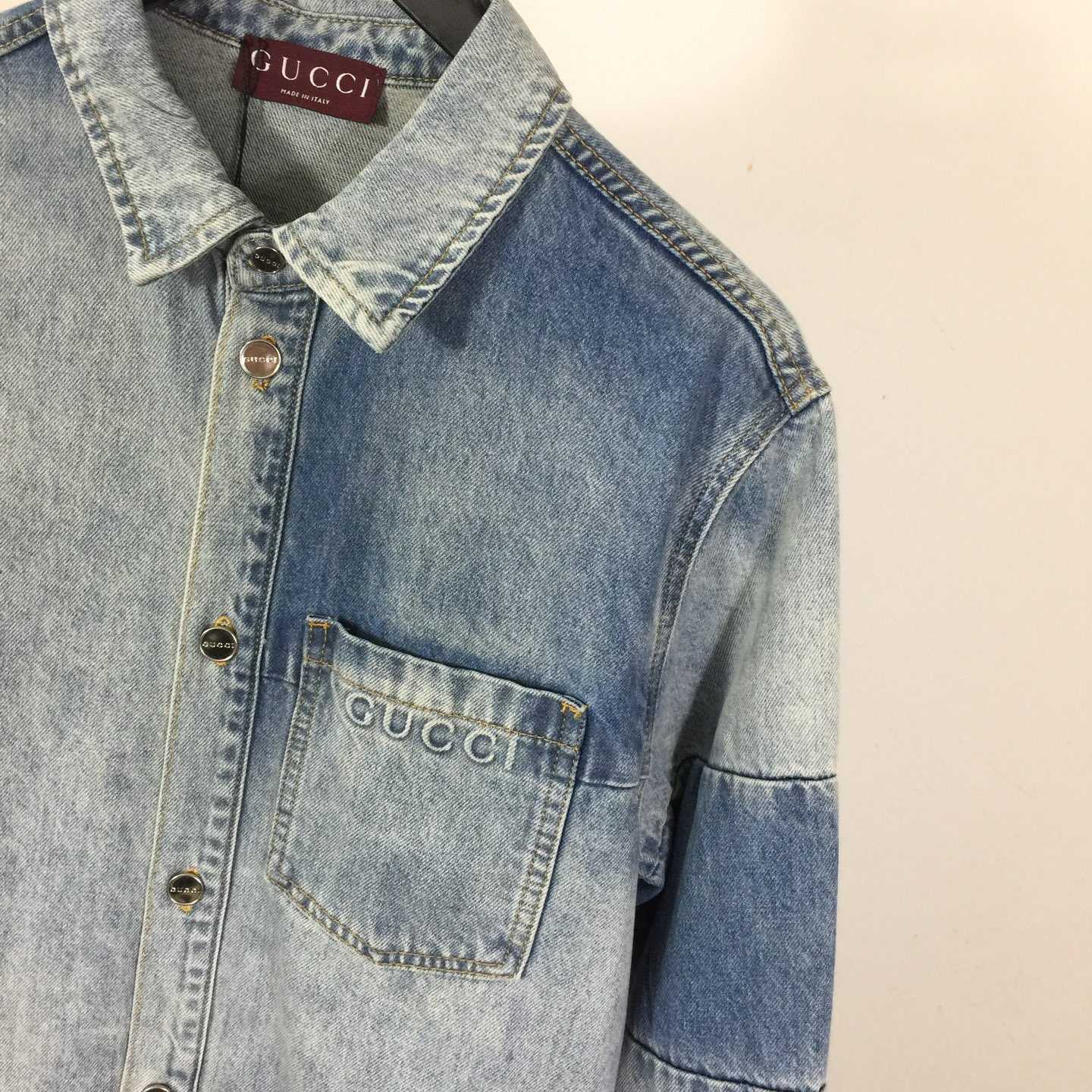 Gucci Cotton Denim Shirt - FashionPlug
