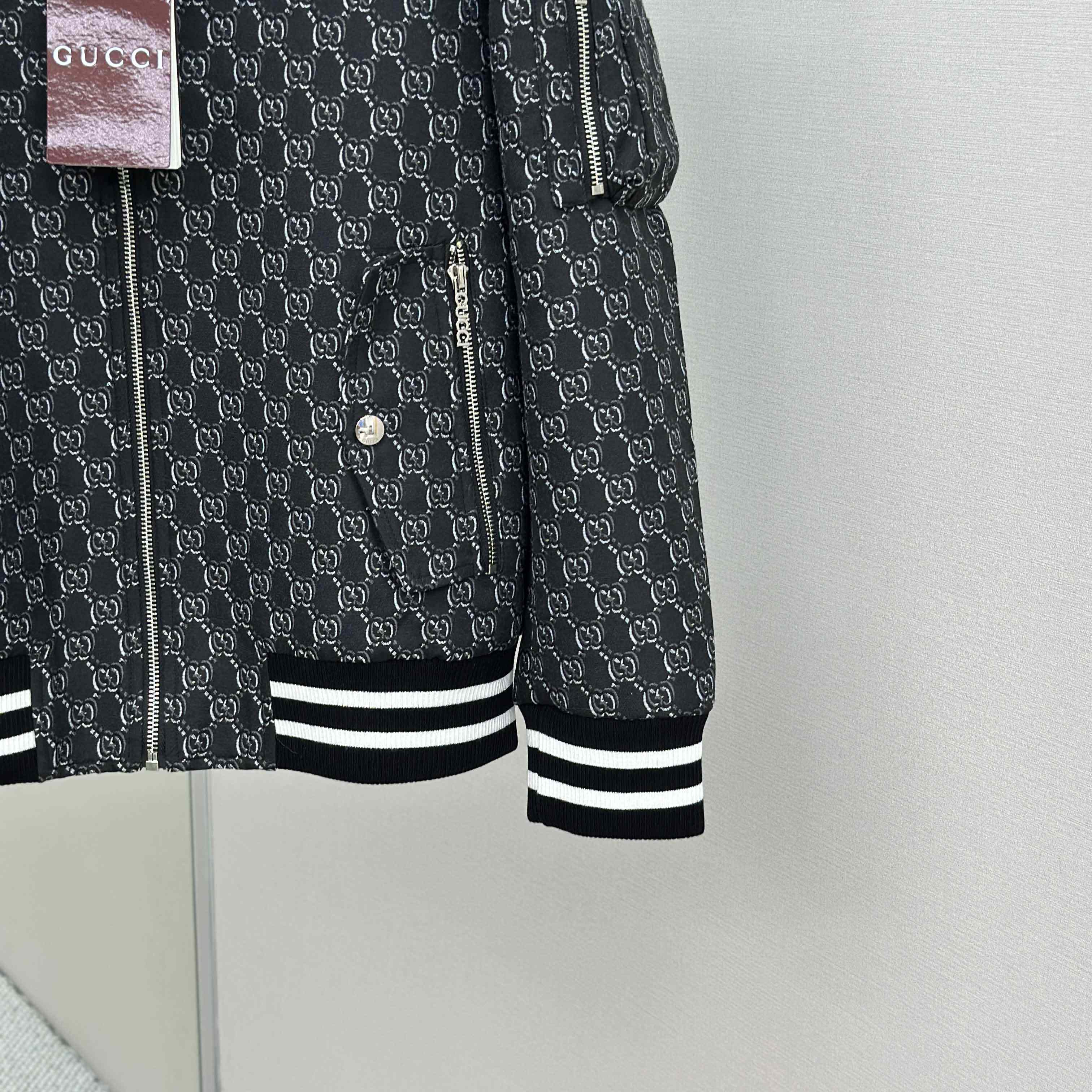 Gucci Logo-Jacquard Padded Cotton-Twill Bomber Jacket - FashionPlug