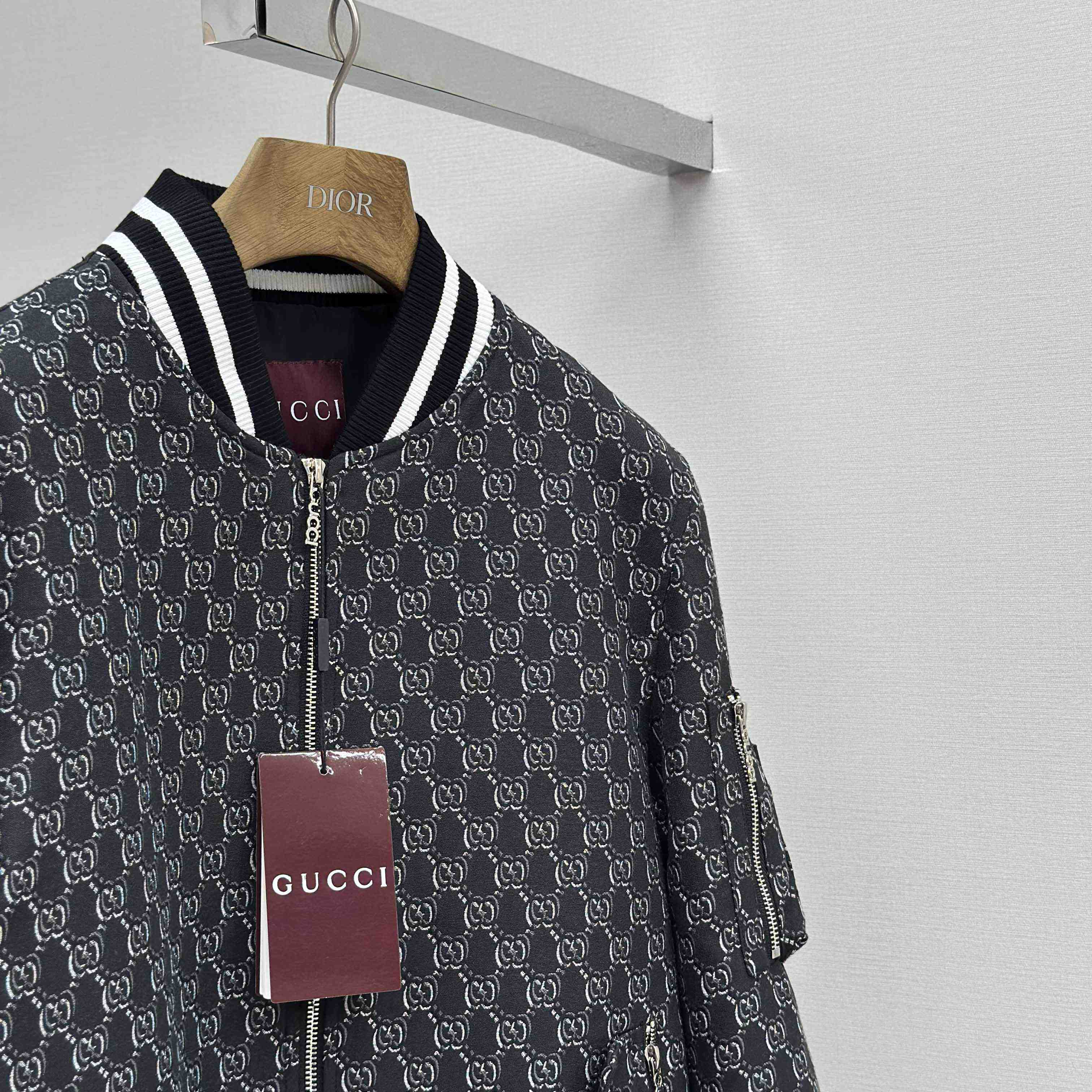 Gucci Logo-Jacquard Padded Cotton-Twill Bomber Jacket - FashionPlug
