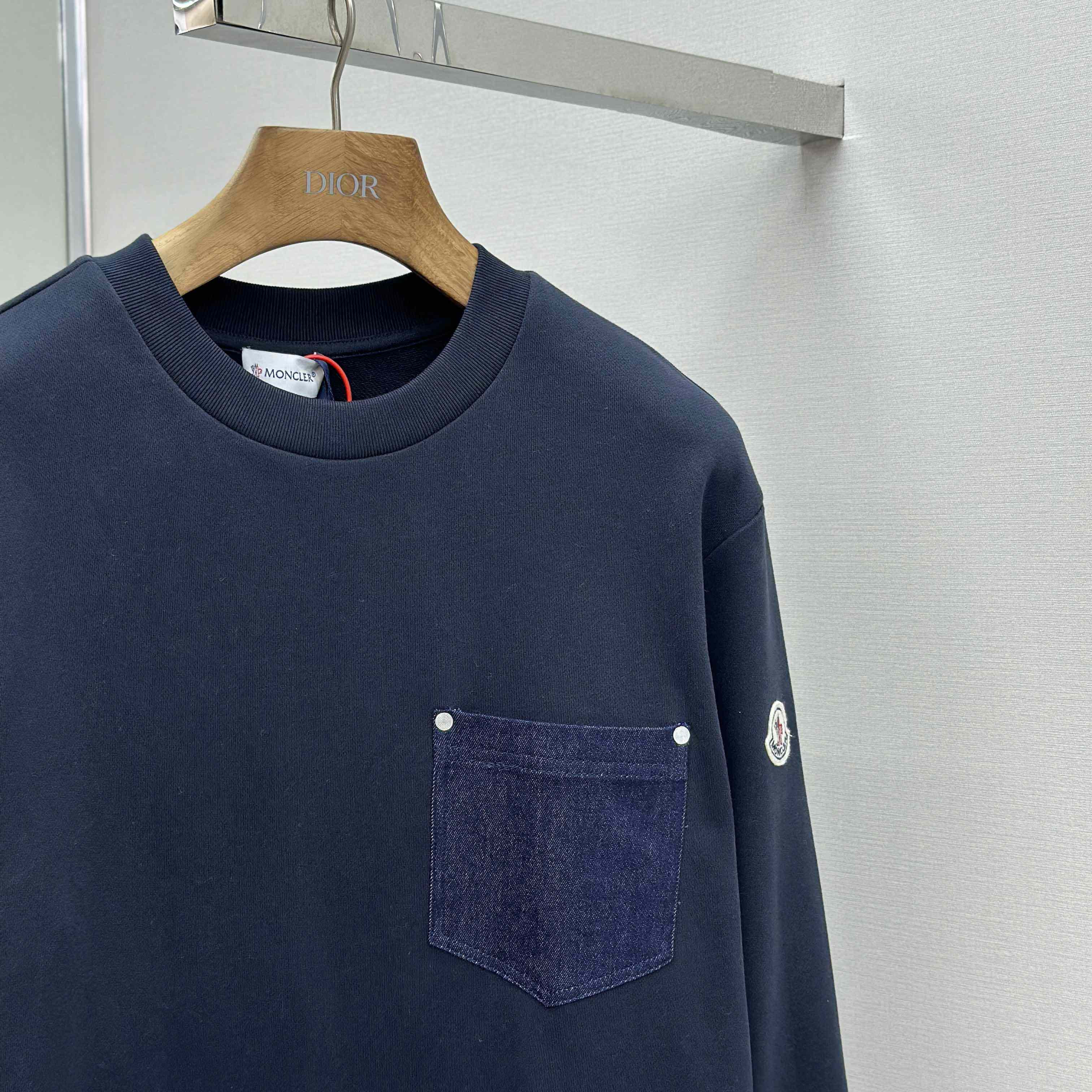 Moncler Cotton & Denim Sweatshirt - FashionPlug