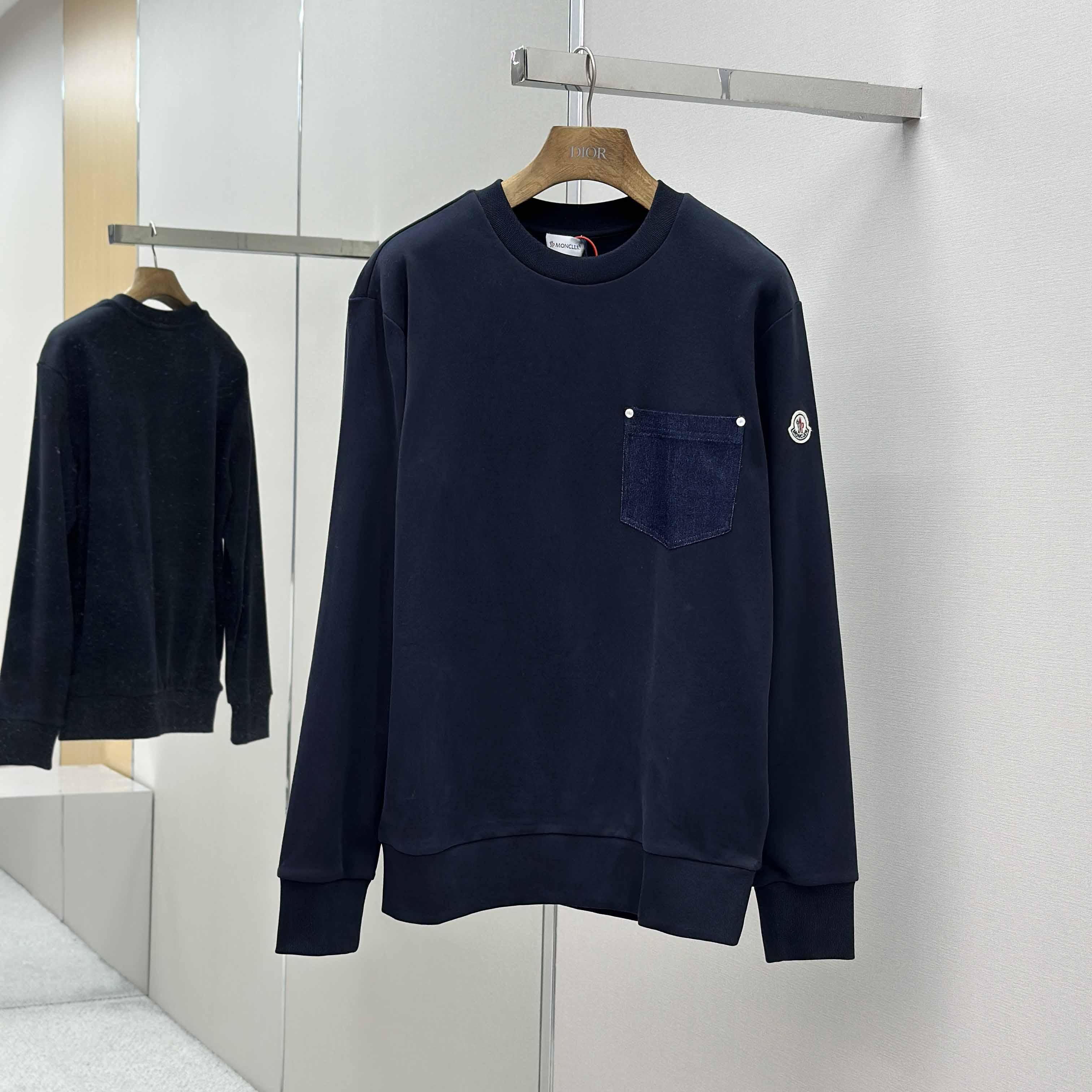 Moncler Cotton & Denim Sweatshirt - FashionPlug