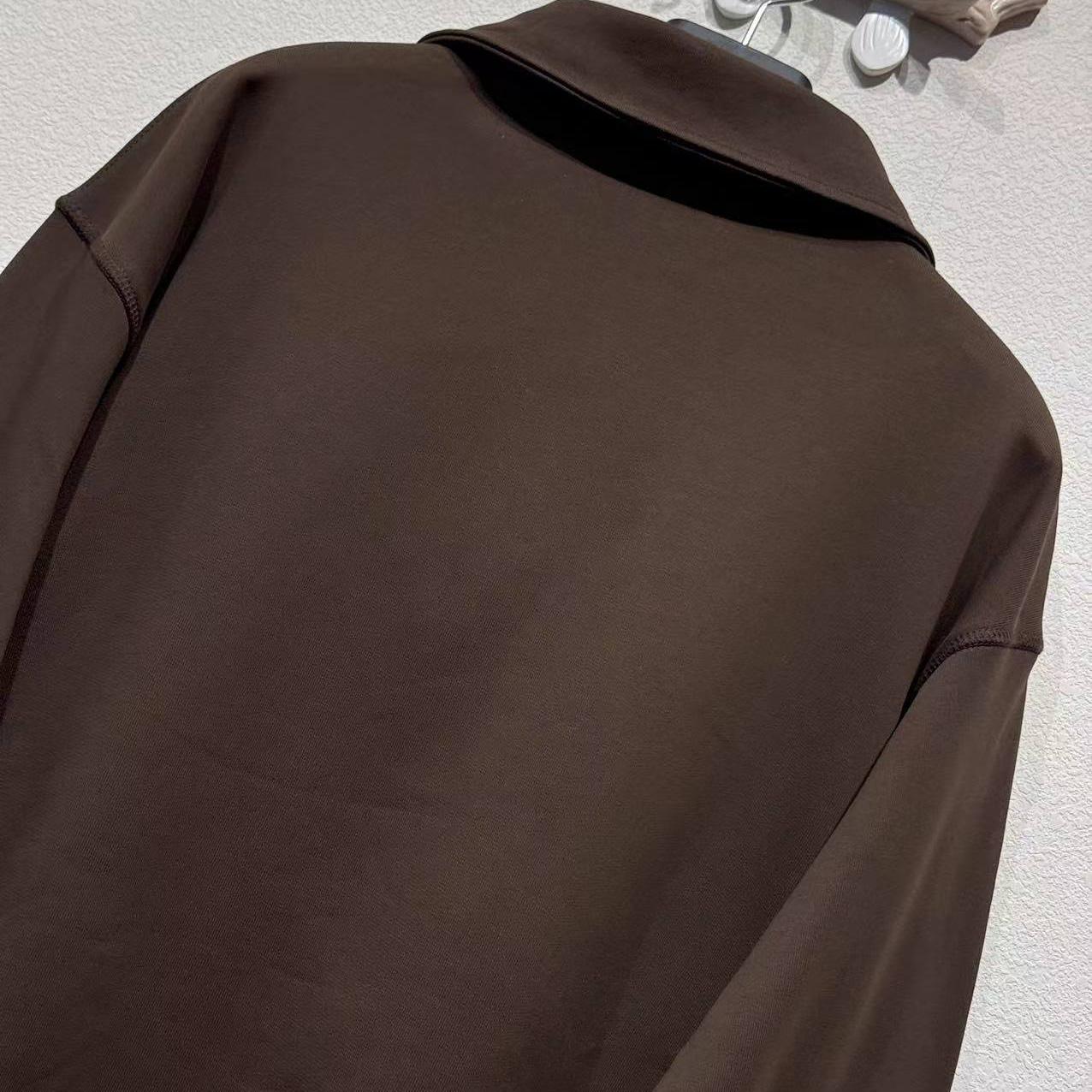 Prada Cotton Triangle Chest Quarter-Zip Sweatshirt - FashionPlug