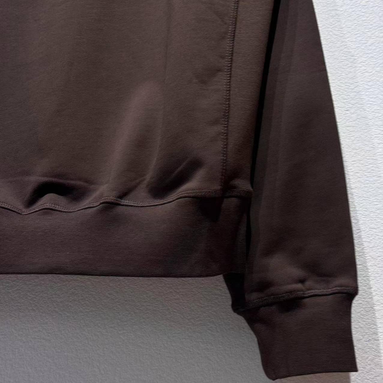 Prada Cotton Triangle Chest Quarter-Zip Sweatshirt - FashionPlug