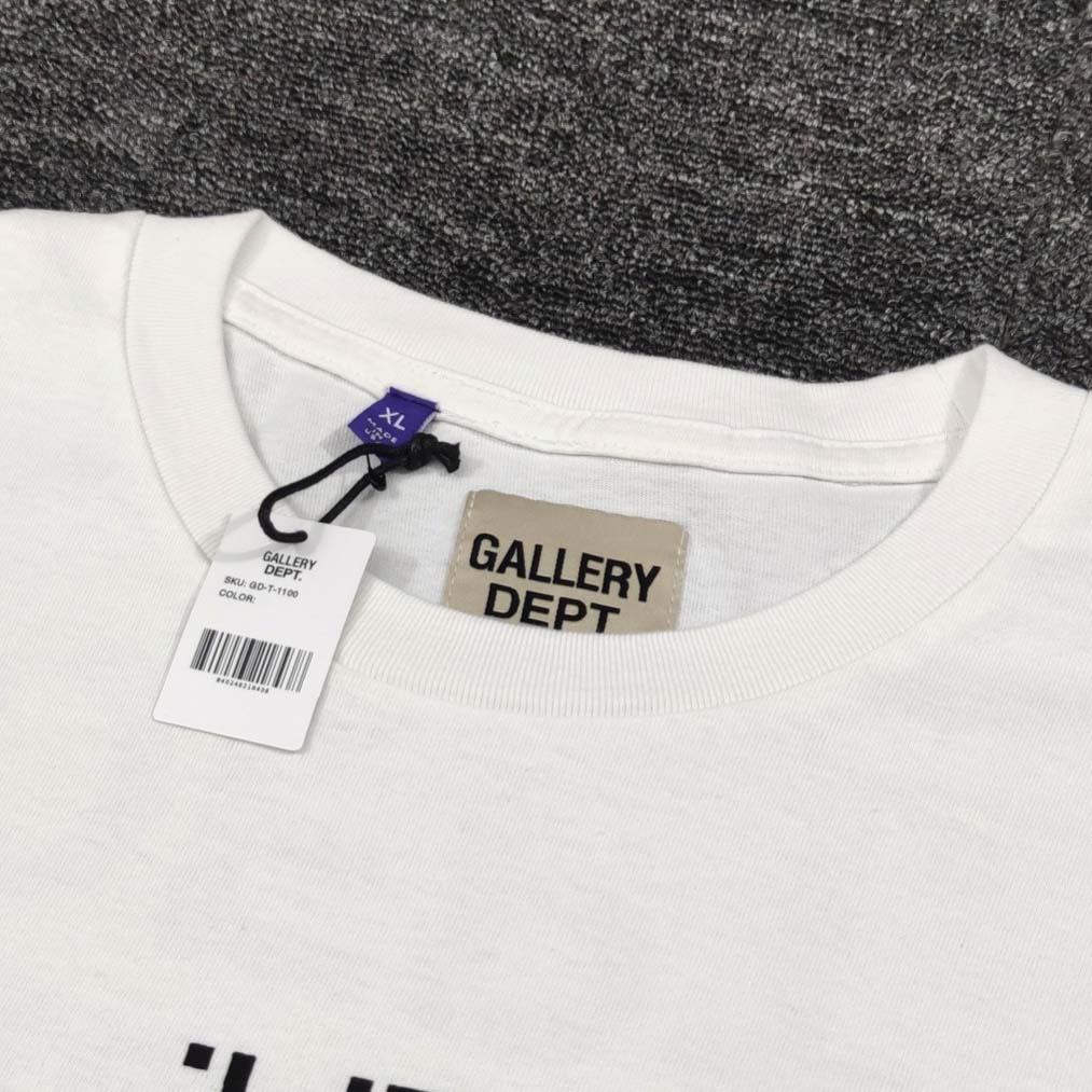 Gallery Dept Tee White Black Used Small - FashionPlug