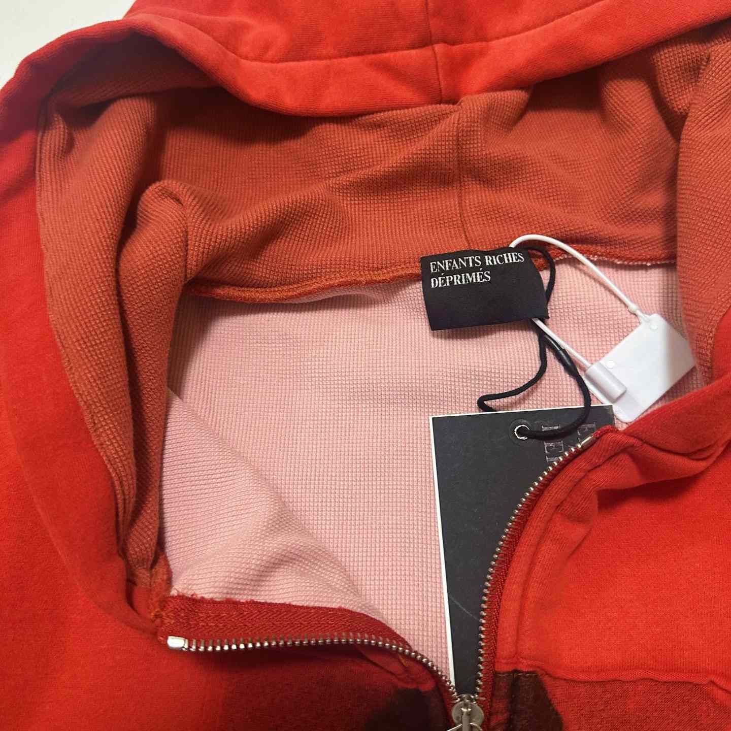 Enfants Riches Déprimés Anti Proces Thermal Lined Zip Hoodie 'Pompeian Red' - FashionPlug