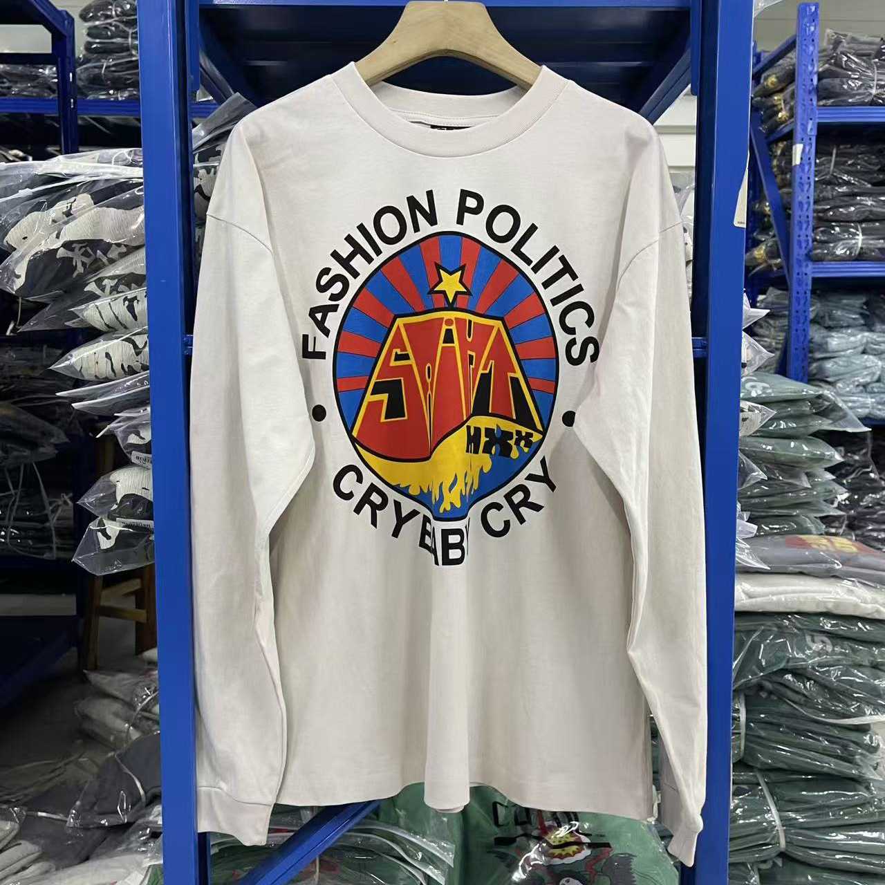 Saint Michael LS Tee Fashion Politics "White" - FashionPlug