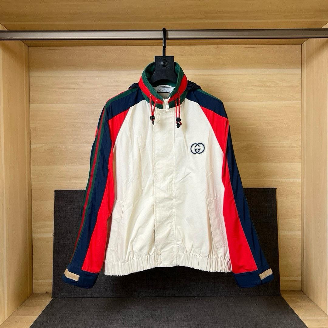 Gucci -Colour-block Bomber Jacket  - FashionPlug