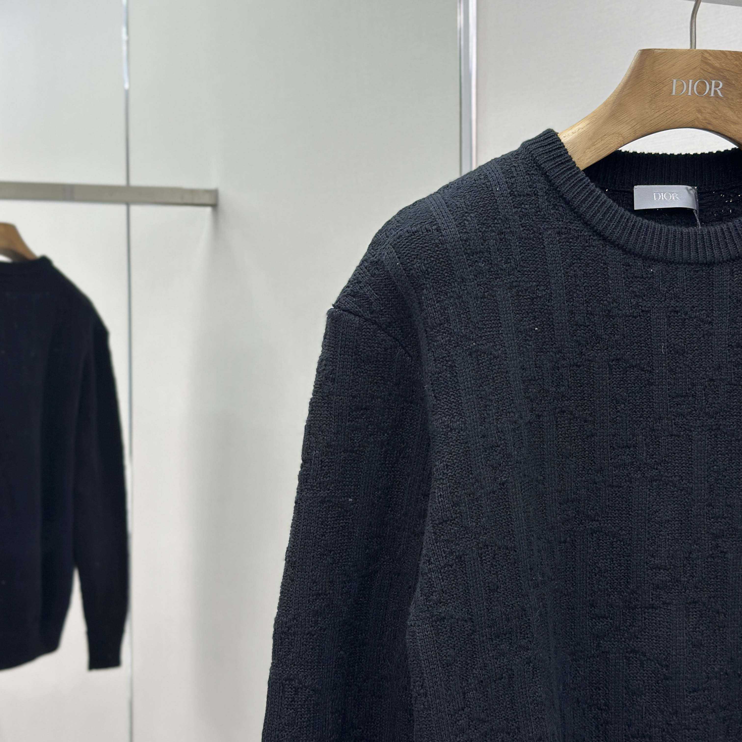 Dior Oblique Sweater Black Cotton-Blend Jacquard - FashionPlug